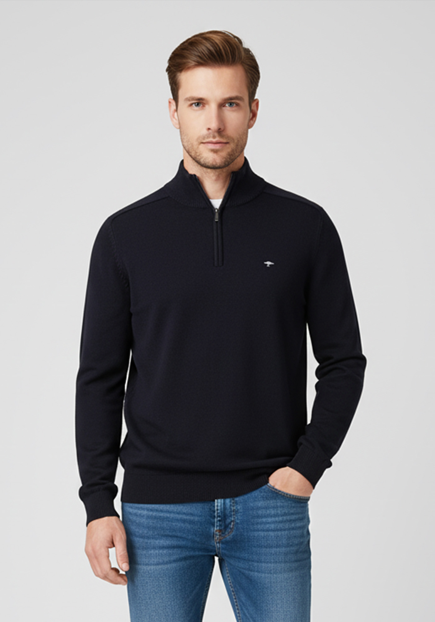 Fynch Hatton Pullover της σειράς Zip Troyer - 1509 203 999 Black