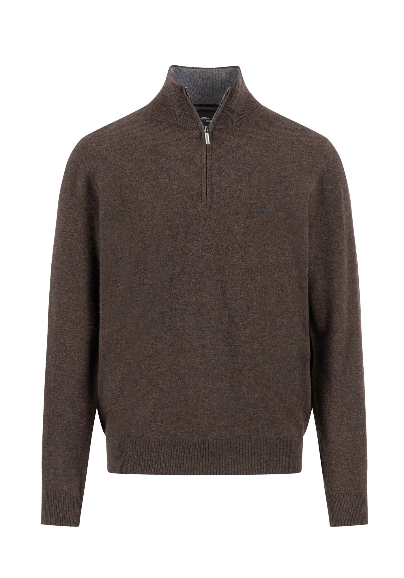 Fynch Hatton Pullover της σειράς Zip Troyer - 1514 802 861 Dark chocolate