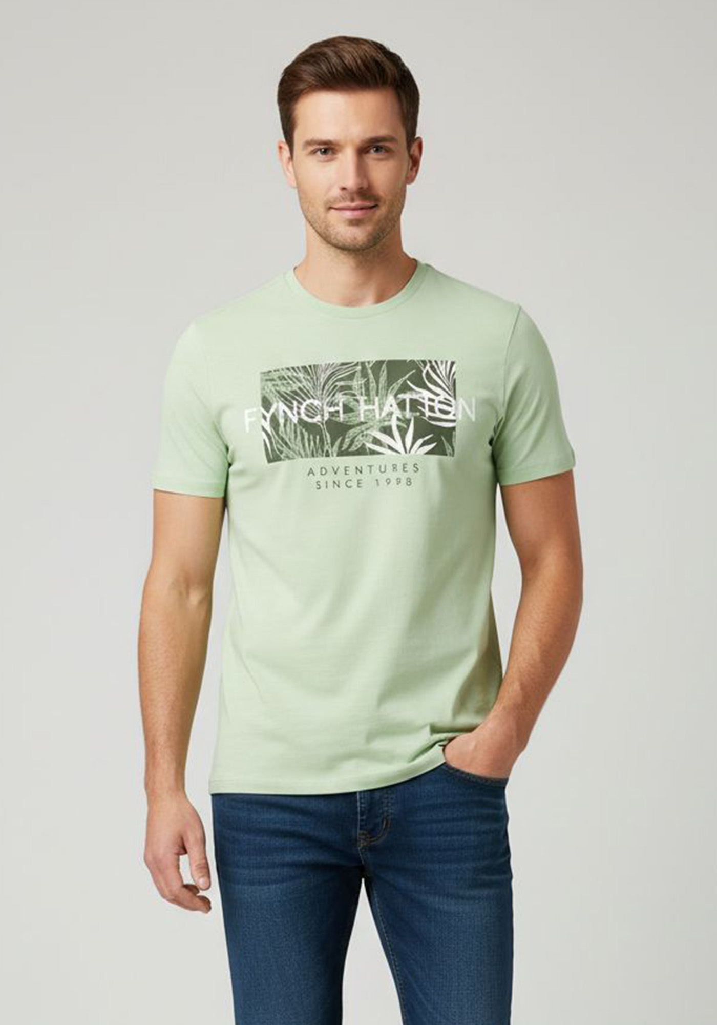 Fynch Hatton T Shirt της σειράς Jersey - 1404 1803 715 Soft Green