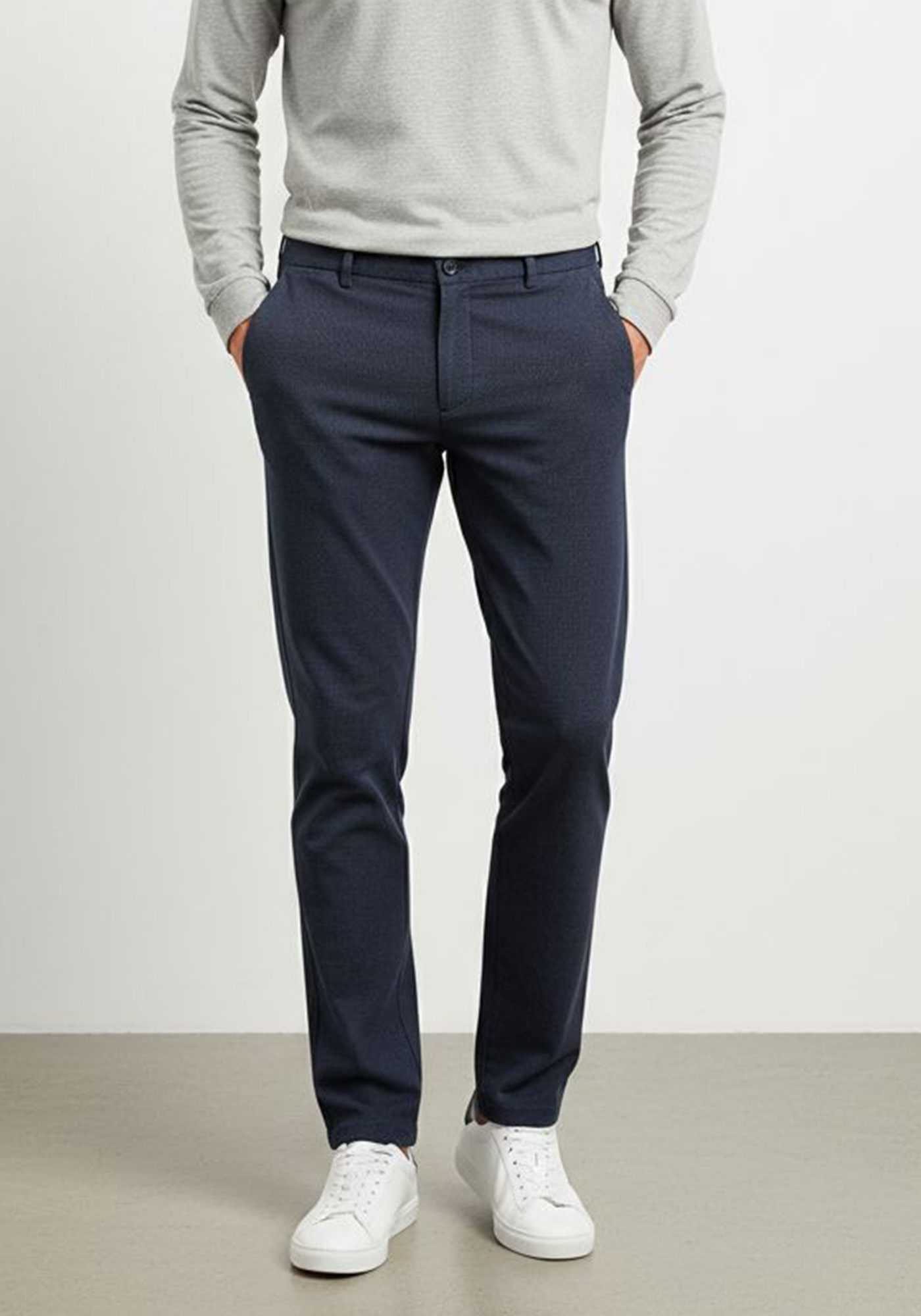 Fynch Hatton Υφασμάτινο Παντελόνι της σειράς Cozy - 1510 2133 688 Dark Navy