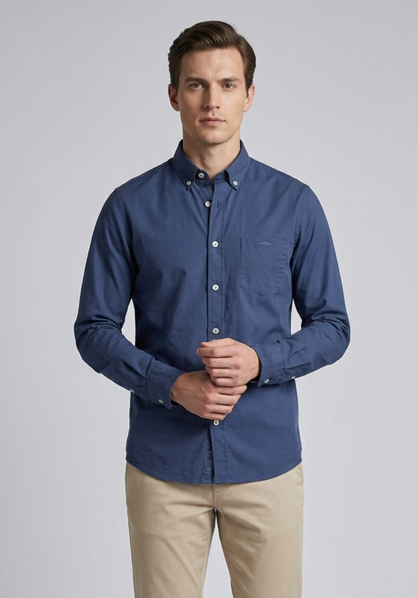 Fynch Hatton Πουκάμισο Poplin - 1613 9010 655 Horizon