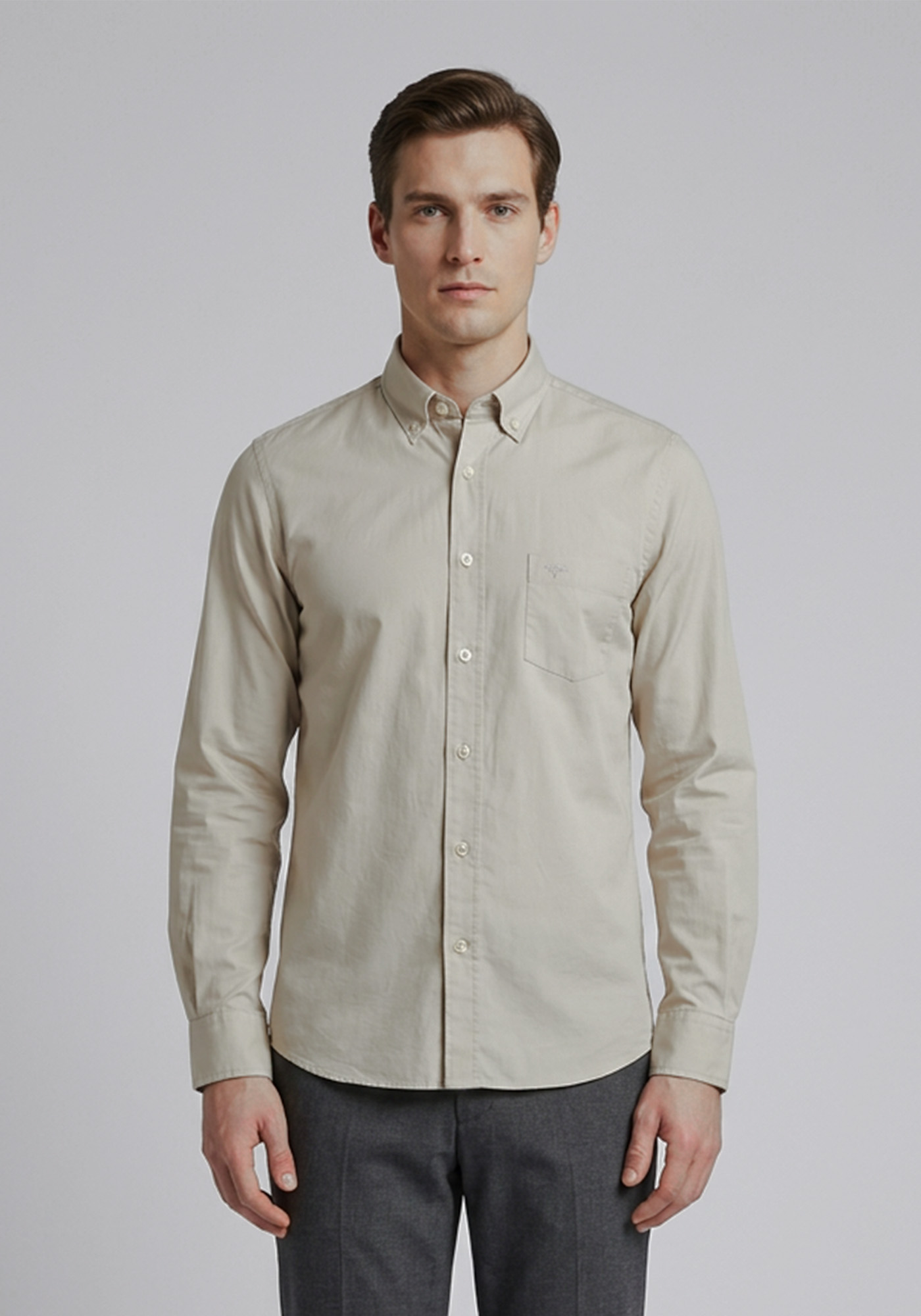 Fynch Hatton Πουκάμισο Poplin - 1613 9010 828 Cement