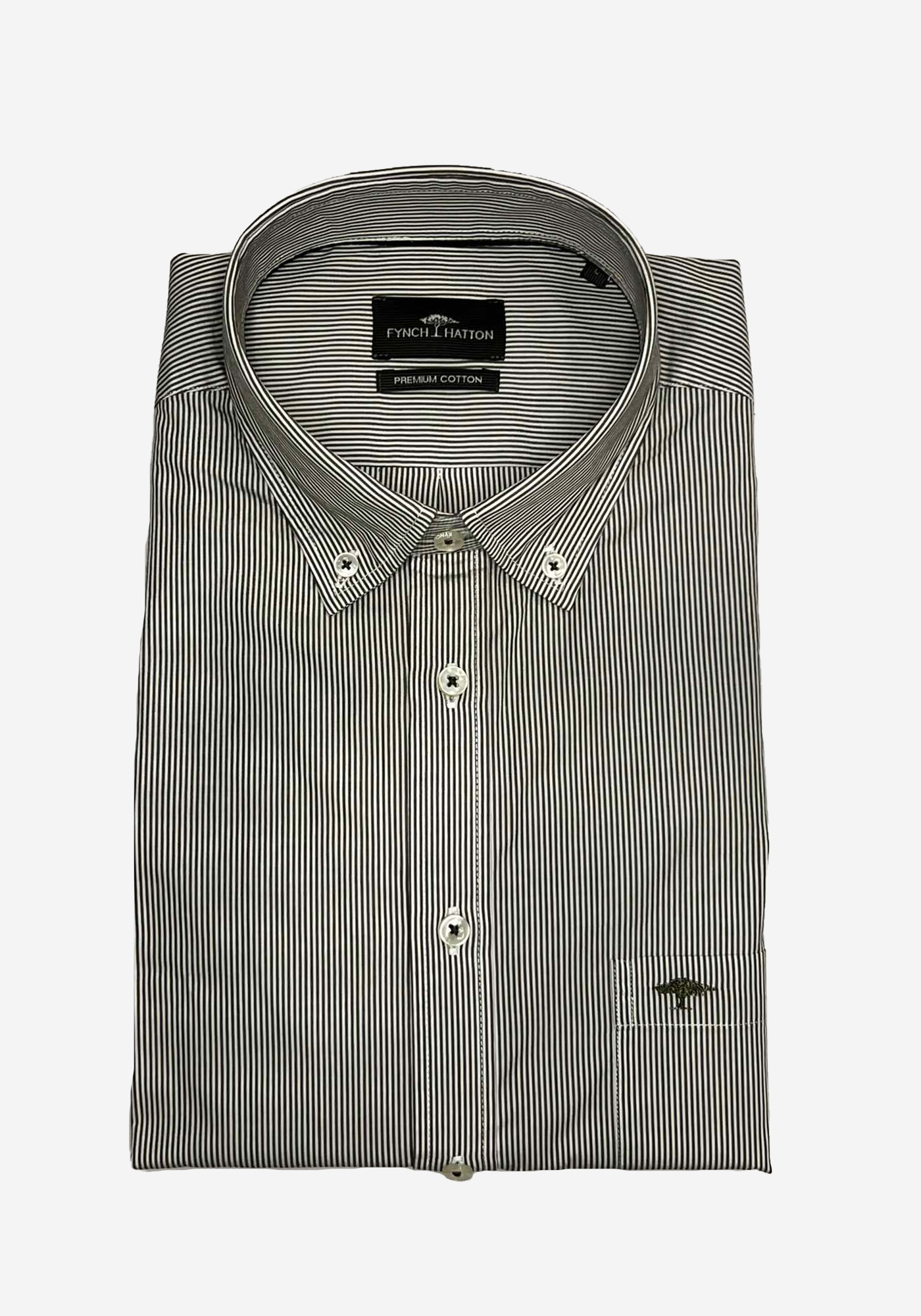 Fynch Hatton Πουκάμισο Stripe - 1613 9000 719 Dark Khaki