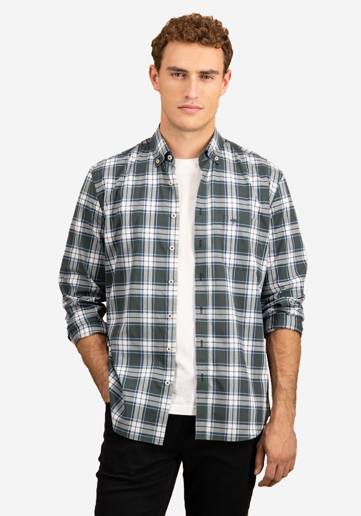 Fynch Hatton Πουκάμισο της σειράς Check - 1510 8060 737 Dark Ivy