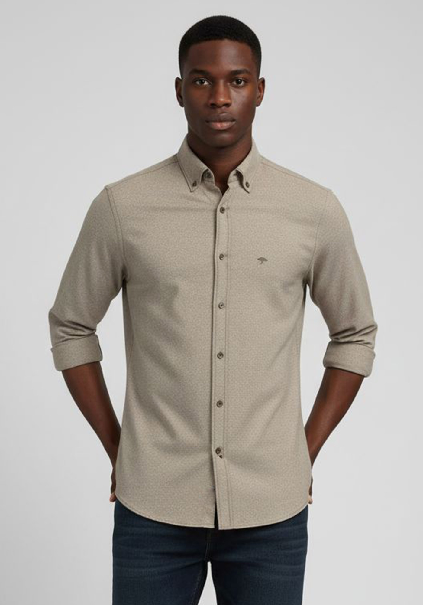 Fynch Hatton Πουκάμισο της σειράς Cotton - 1510 8290 861 Dark Chocolate