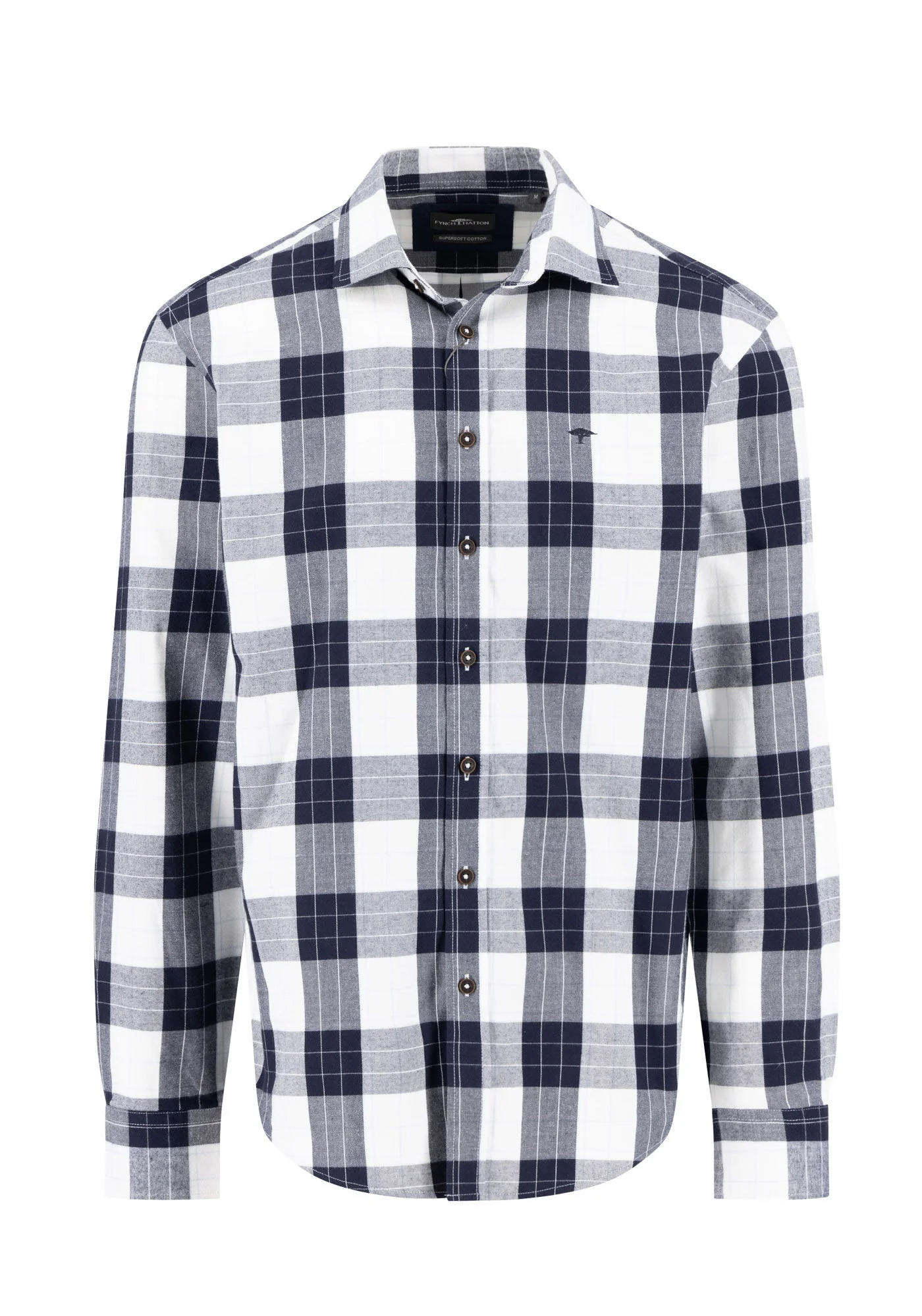 Fynch Hatton Πουκάμισο της σειράς Flannel Check - 1510 5663 685 Navy φωτογραφία