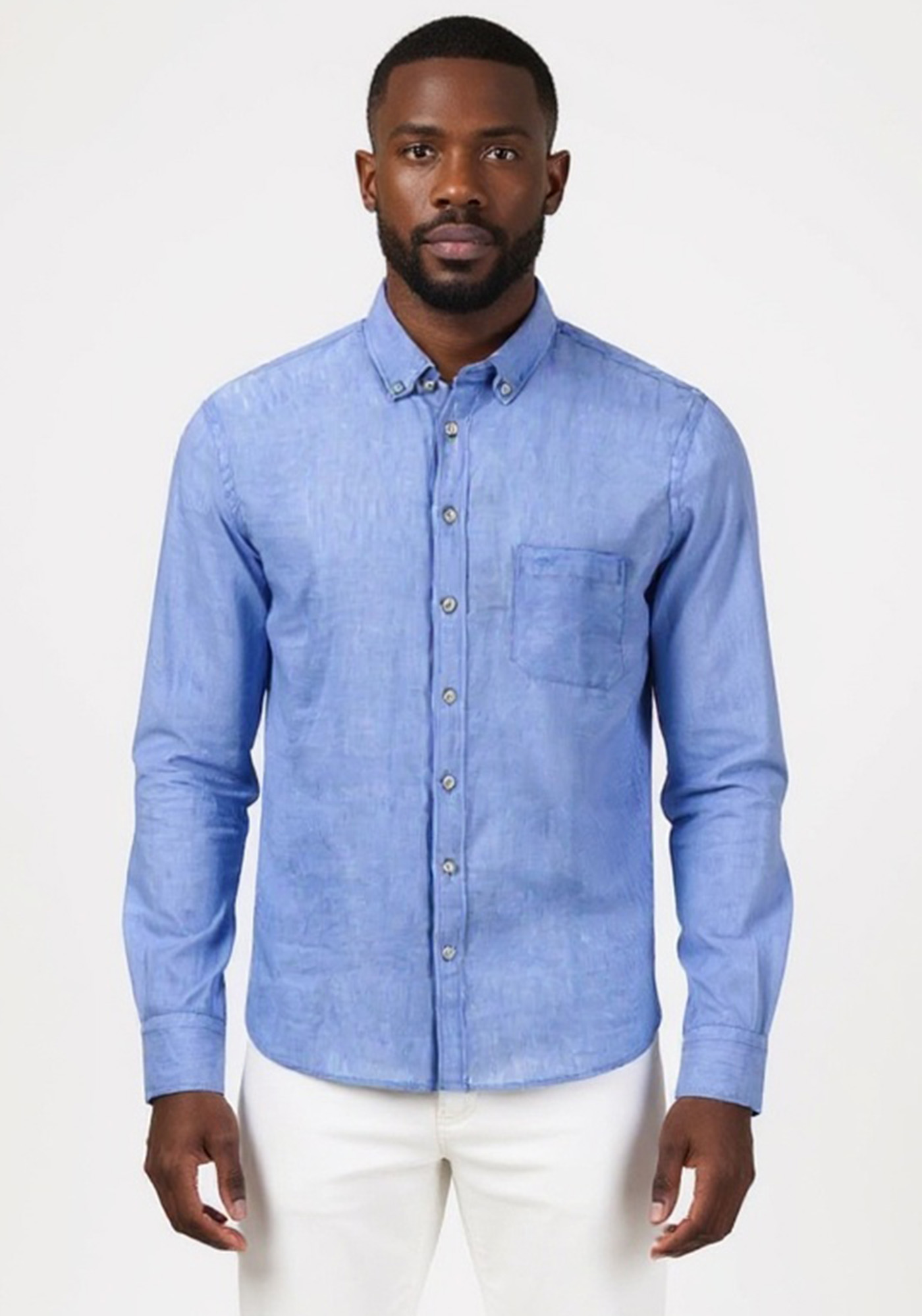 Fynch Hatton Πουκάμισο της σειράς Linen - 1513 6000 628 Strong Blue