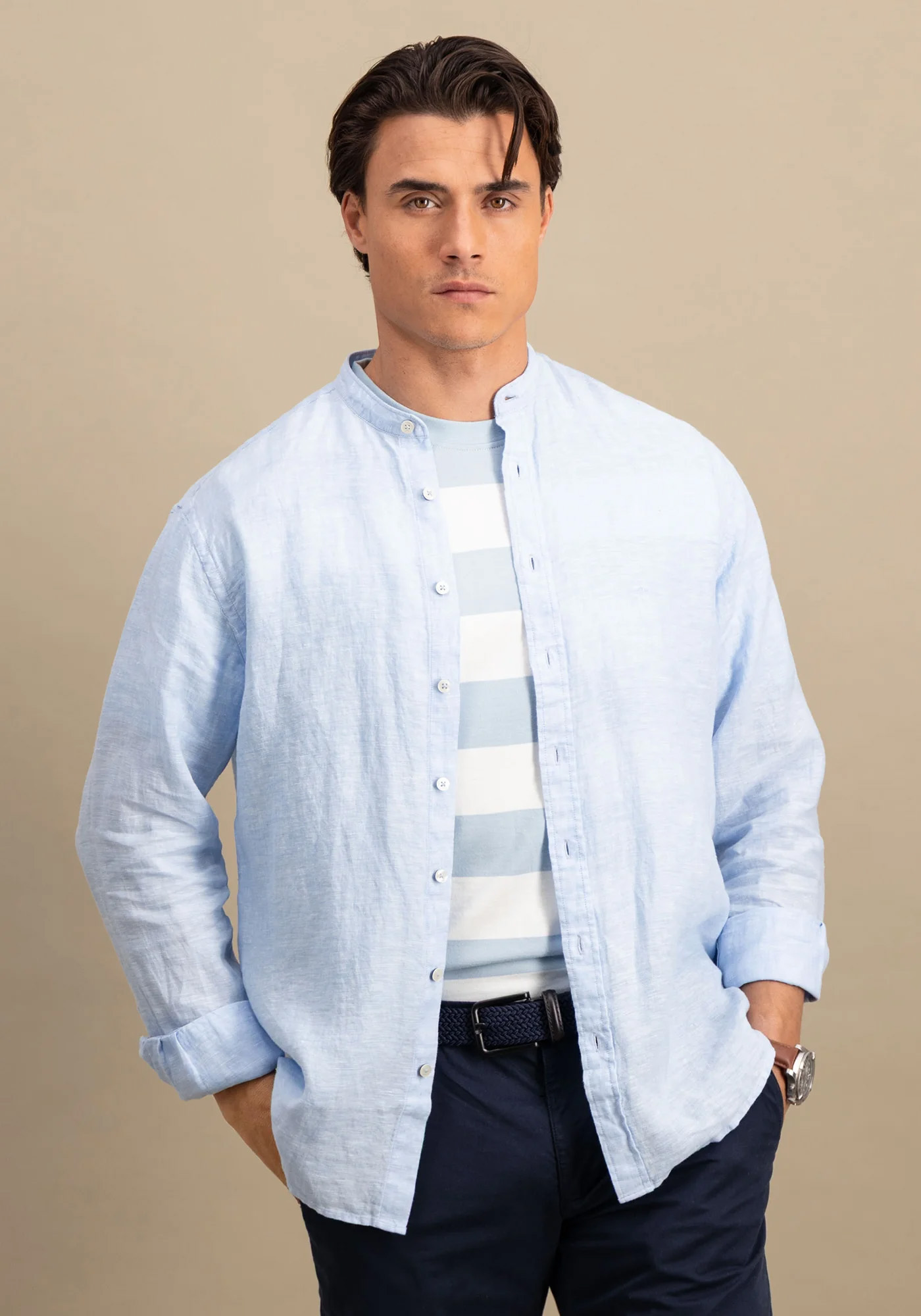 Fynch Hatton Πουκάμισο της σειράς Linen - 1513 6008 607 Summer Breeze