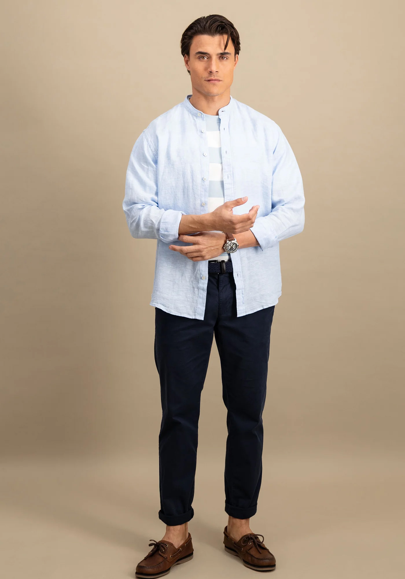 Fynch Hatton Πουκάμισο της σειράς Linen - 1513 6008 607 Summer Breeze