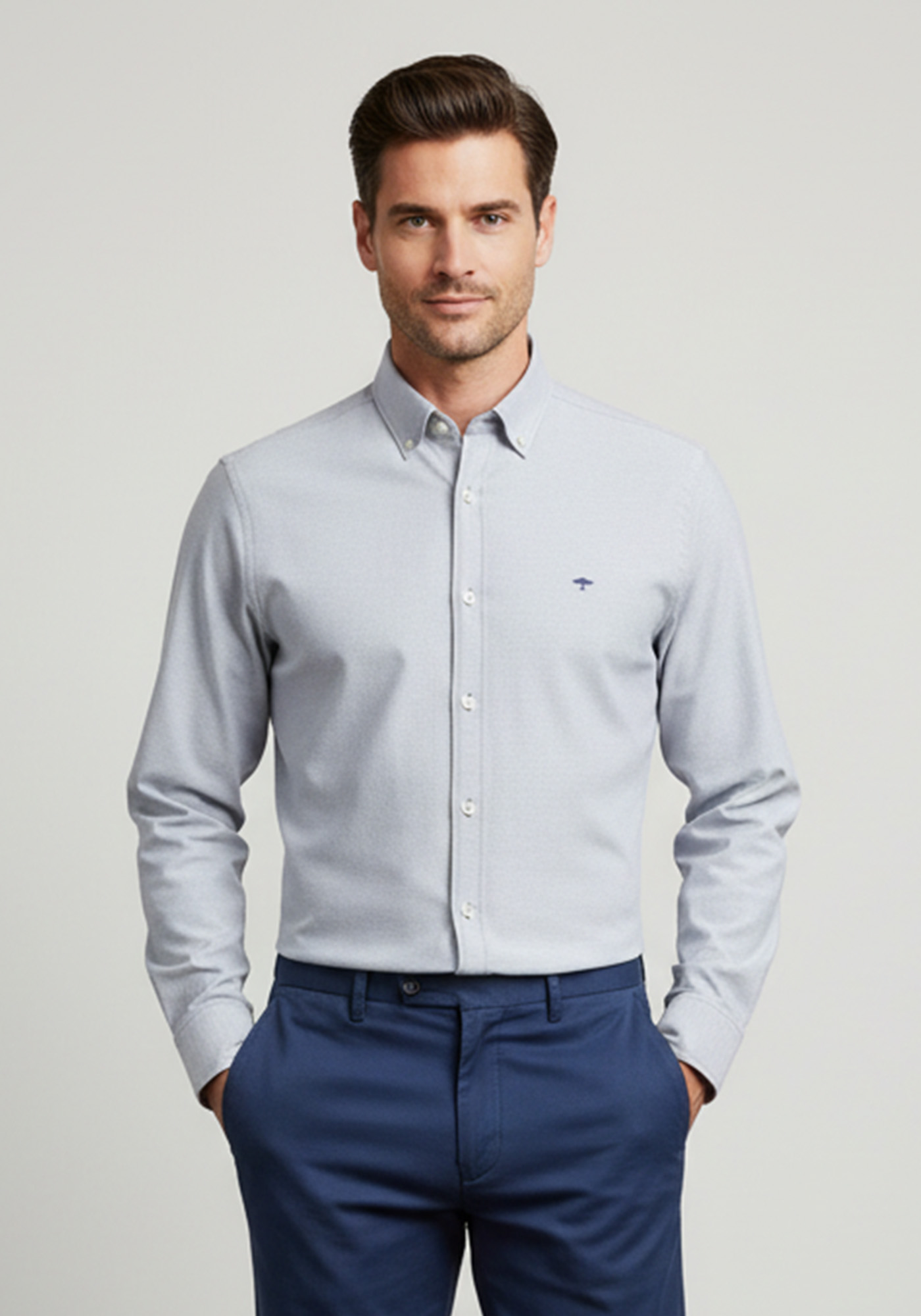 Fynch Hatton Πουκάμισο της σειράς Soft Oxford - 1508 8403 638 Misty Blue