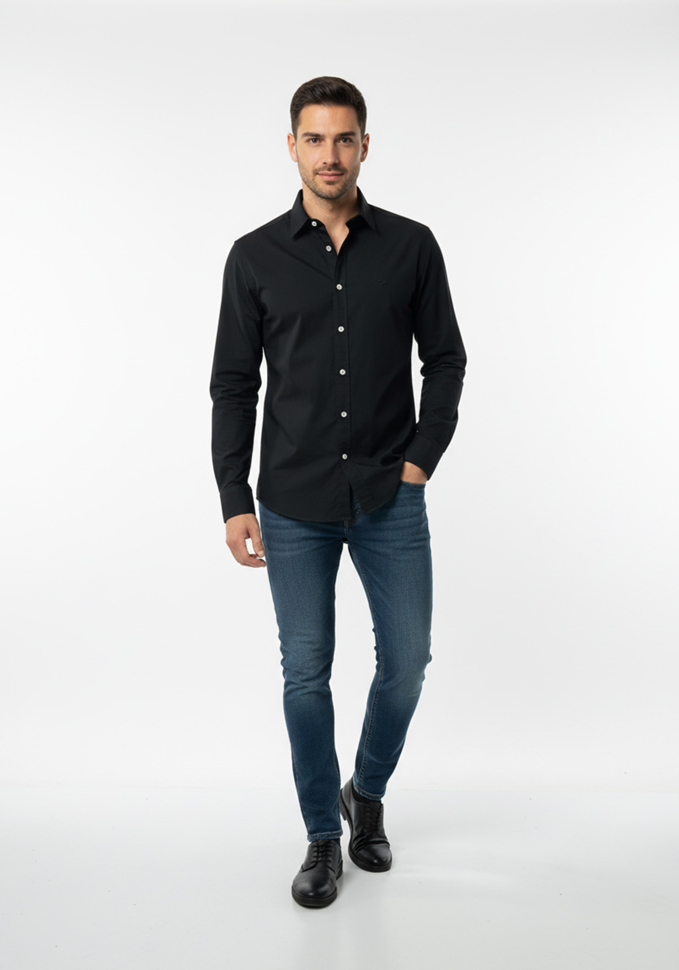 Fynch Hatton Πουκάμισο της σειράς Soft Oxford - 1509 6313 999 Black