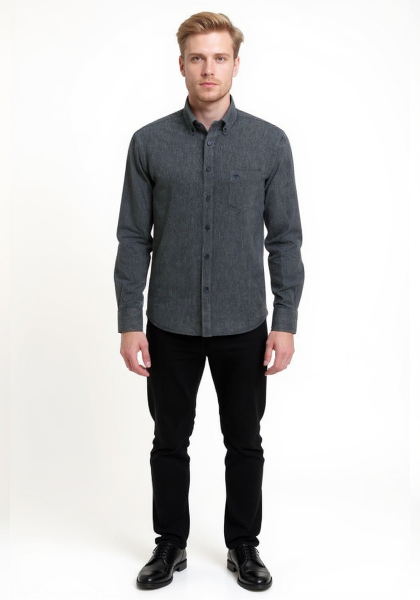 Fynch Hatton Πουκάμισο της σειράς Supersoft Cotton - 1221 7000 7001 Anthra