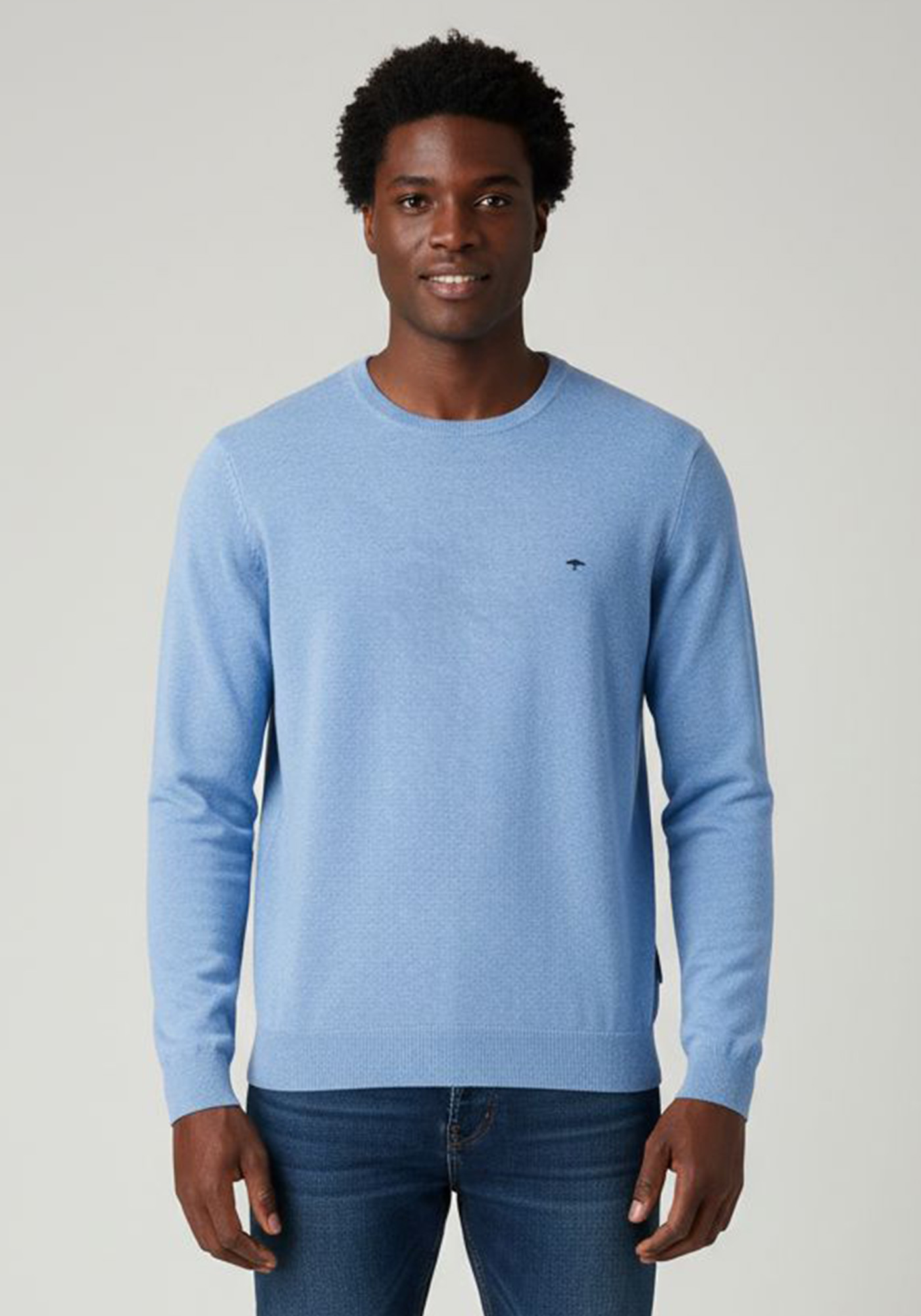 Fynch Hatton Πλεκτή μπλούζα της σειράς Fine Cotton - SFPK210 604 Crystal Blue