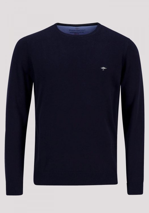 Fynch Hatton Πλεκτή μπλούζα της σειράς Fine Cotton - SFPK210 690 Navy φωτογραφία