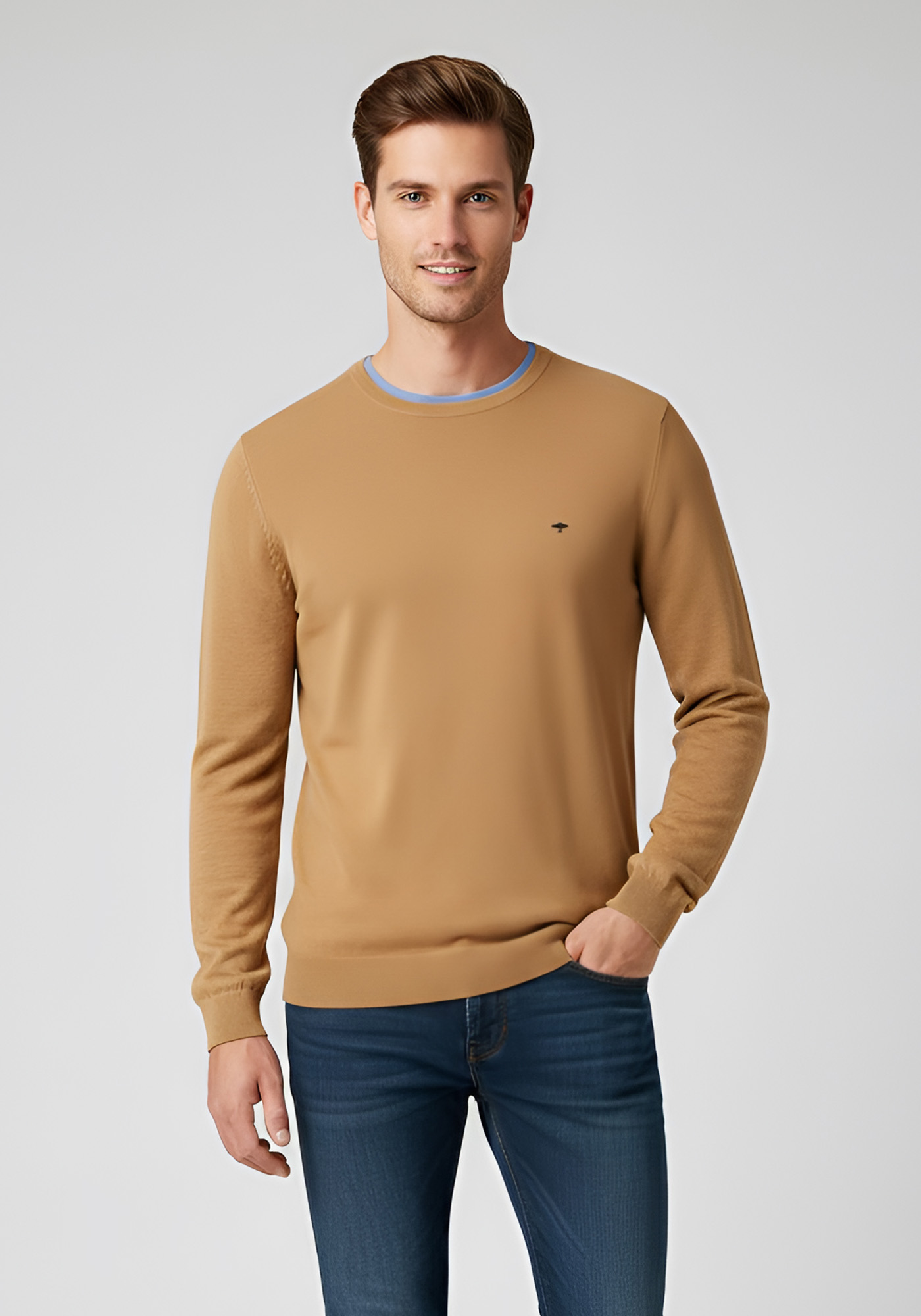Fynch Hatton Πλεκτή μπλούζα της σειράς Superfine Cotton - 1414 210 843 Camel