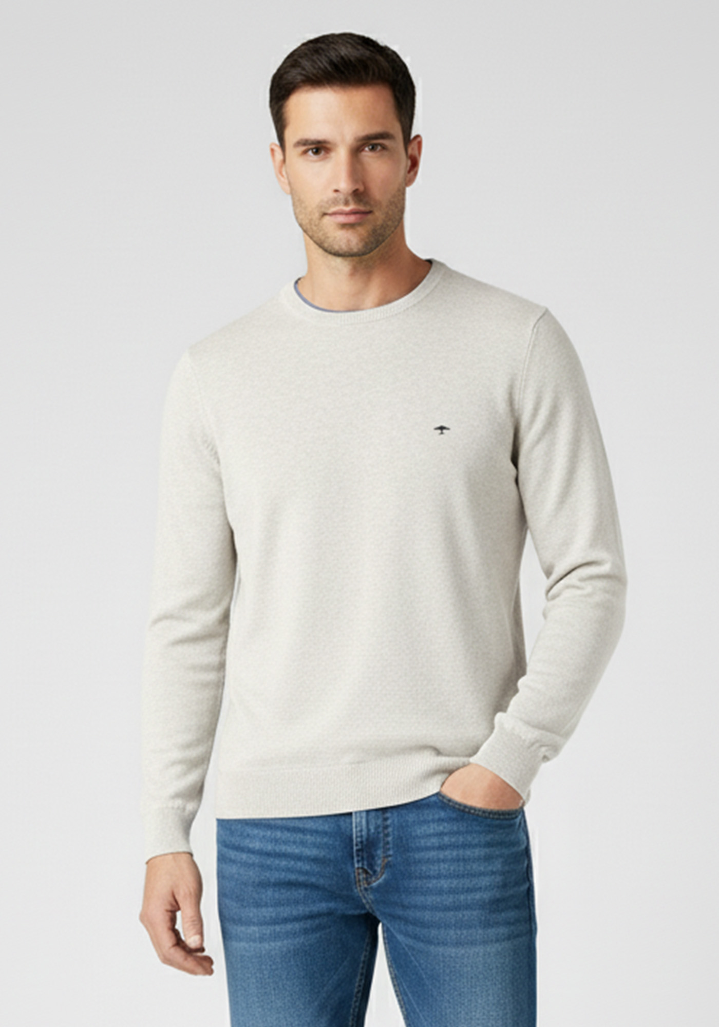 Fynch Hatton Πλεκτή μπλούζα της σειράς Superfine Cotton - 1514 210 826 Winter White
