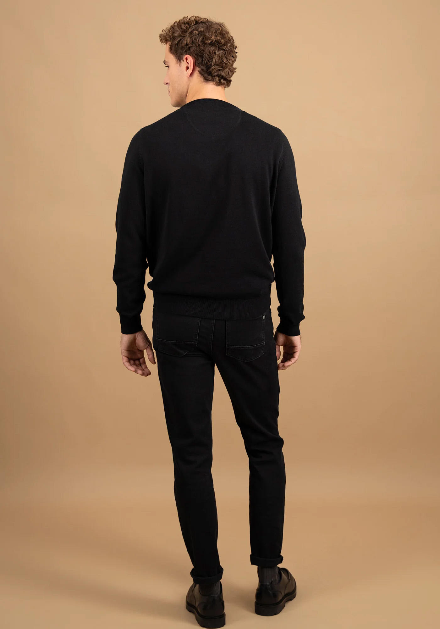 Fynch Hatton Πλεκτή μπλούζα της σειράς Superfine Cotton - 1514 210 999 Black