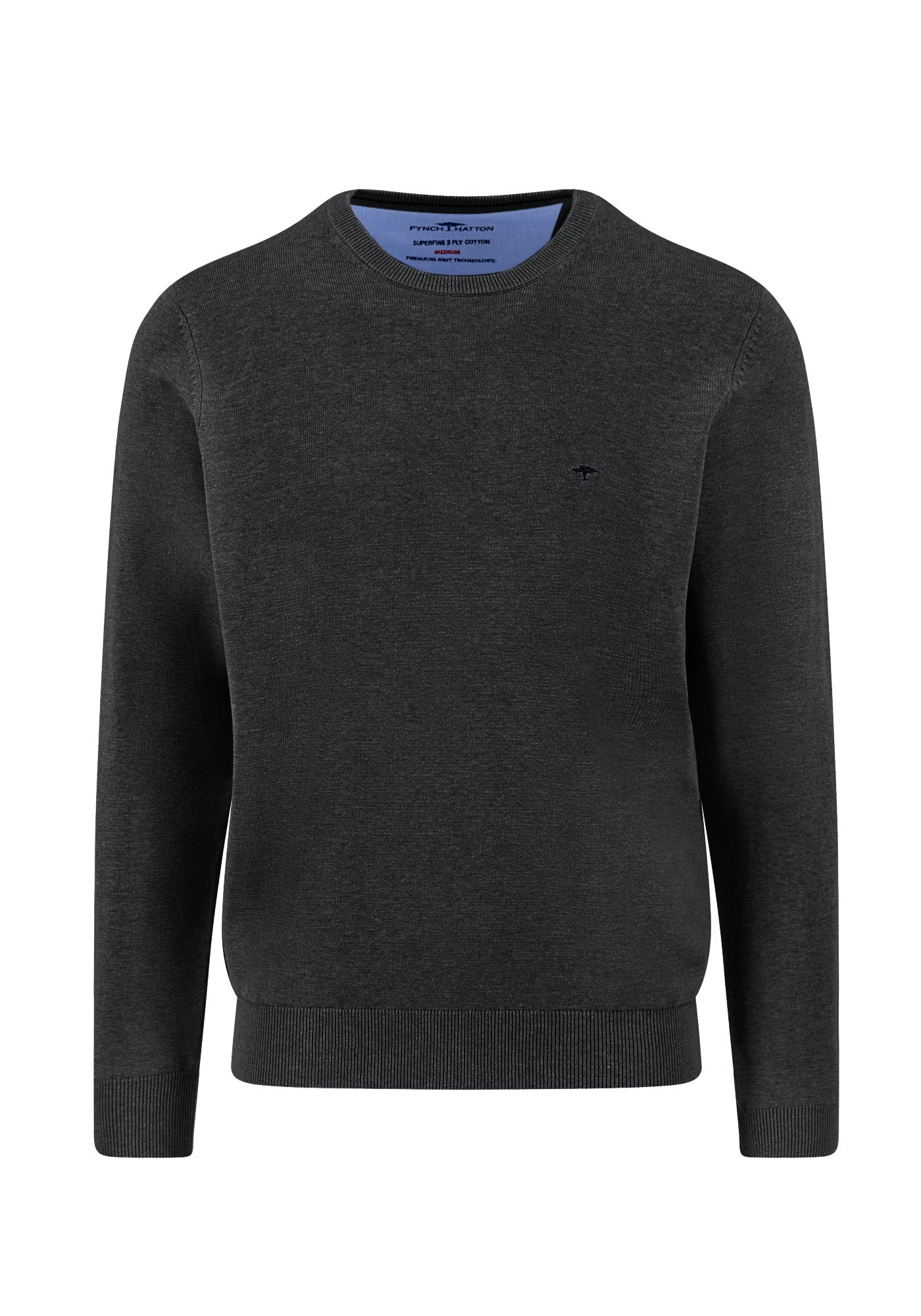 Fynch Hatton Πλεκτή μπλούζα της σειράς Superfine Cotton - 1514 210 999 Black