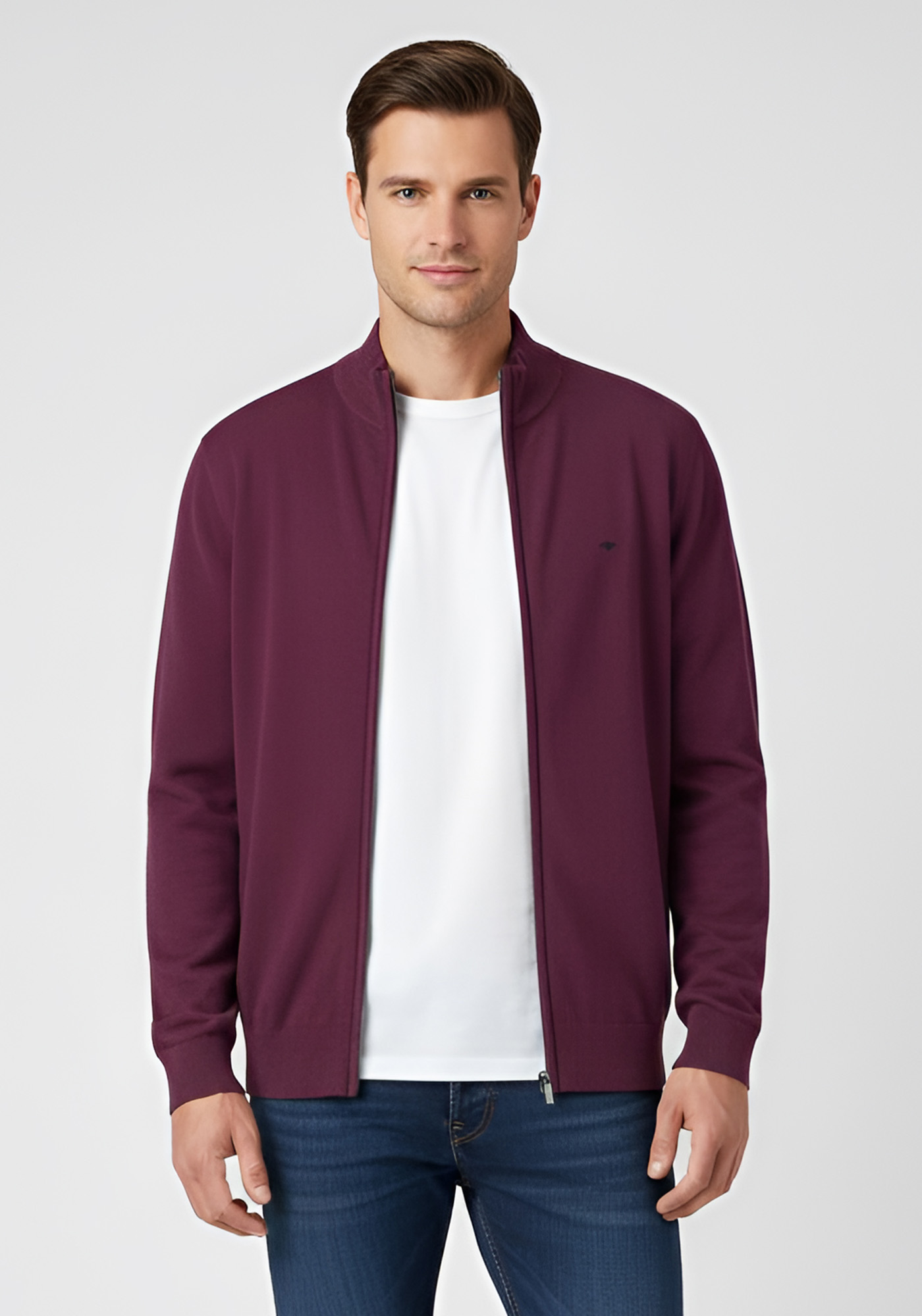 Fynch Hatton Ζακέτα της σειράς Cardigan Zip - 1514 212 368 Deep Merlot