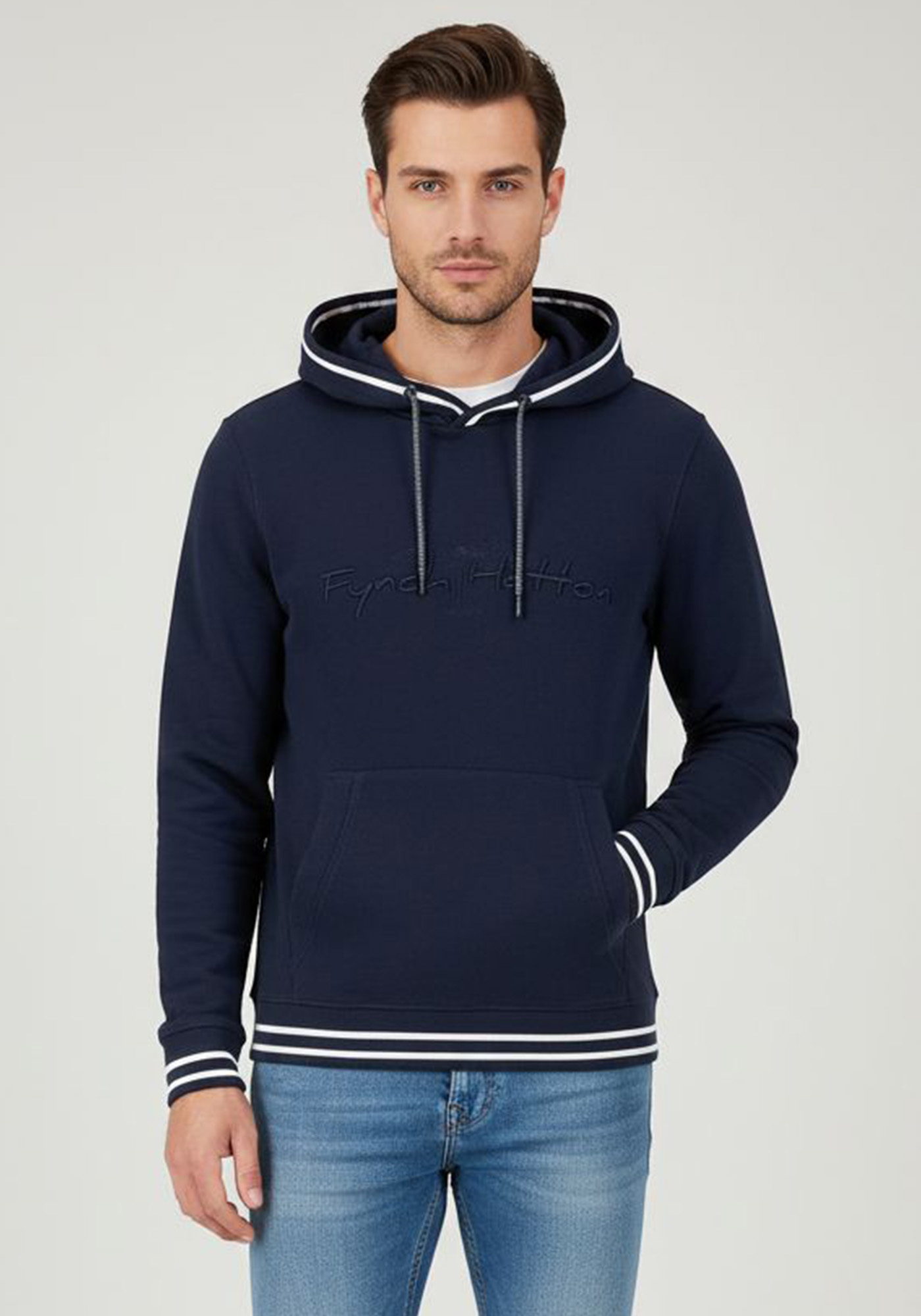 Fynch Hatton Φούτερ της σειράς Hoodie - 1409 1726 685 Navy