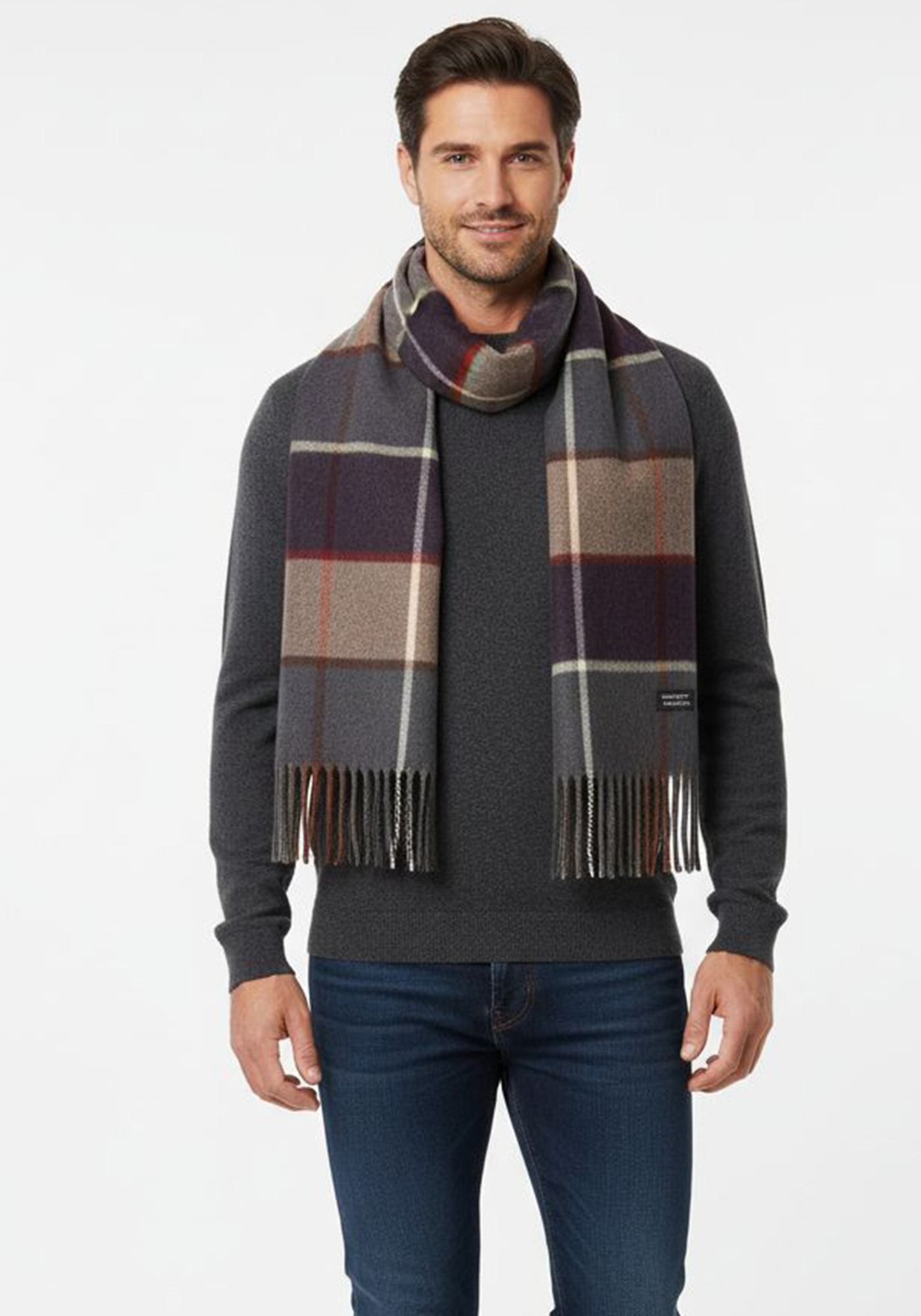 Fynch Hatton Κασκόλ της σειράς Soft Check - 1510 0516 737 Dark Ivy