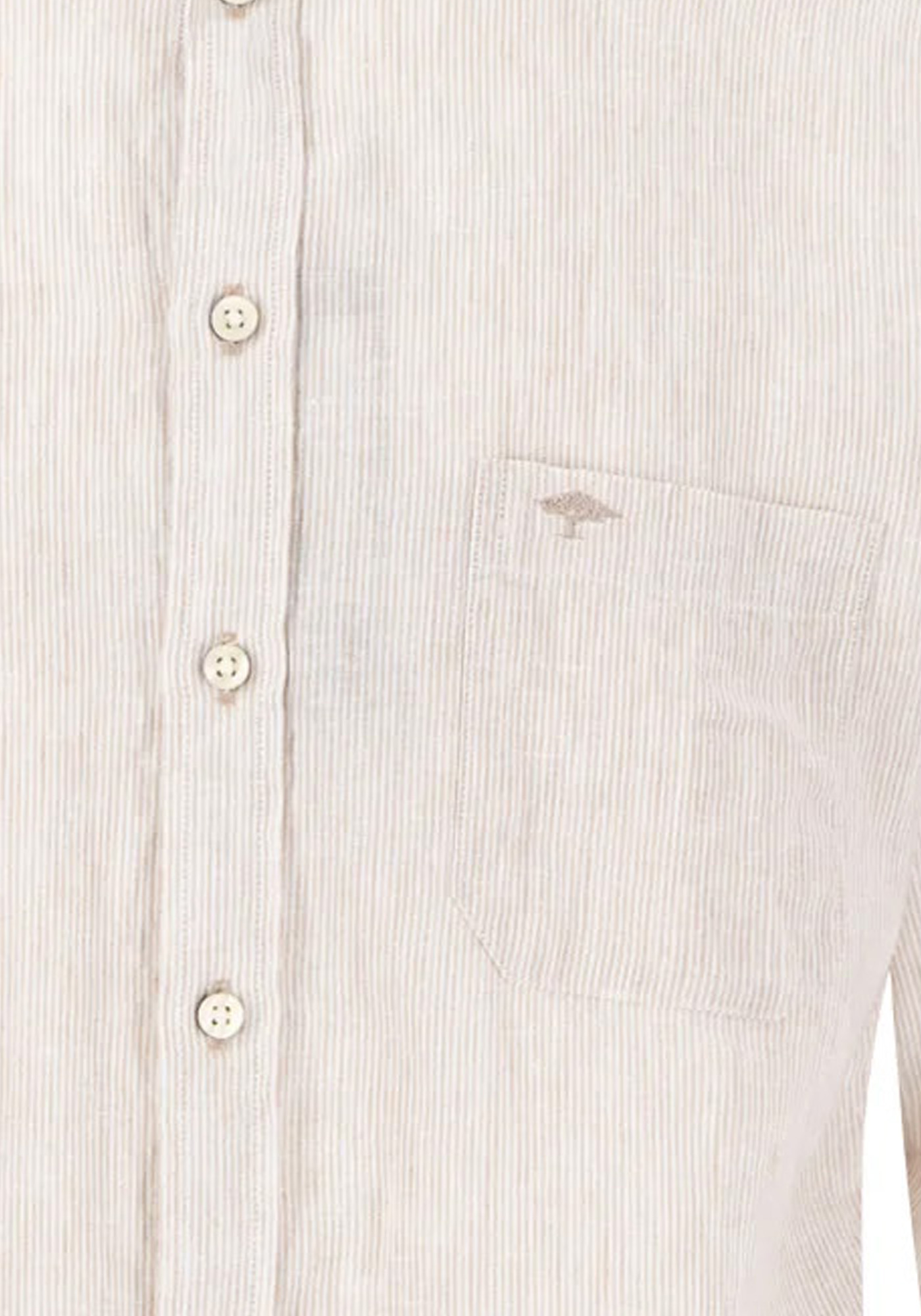 Fynch Hatton Λινό Πουκάμισο της σειράς Striped - 1504 6160 837 Sand