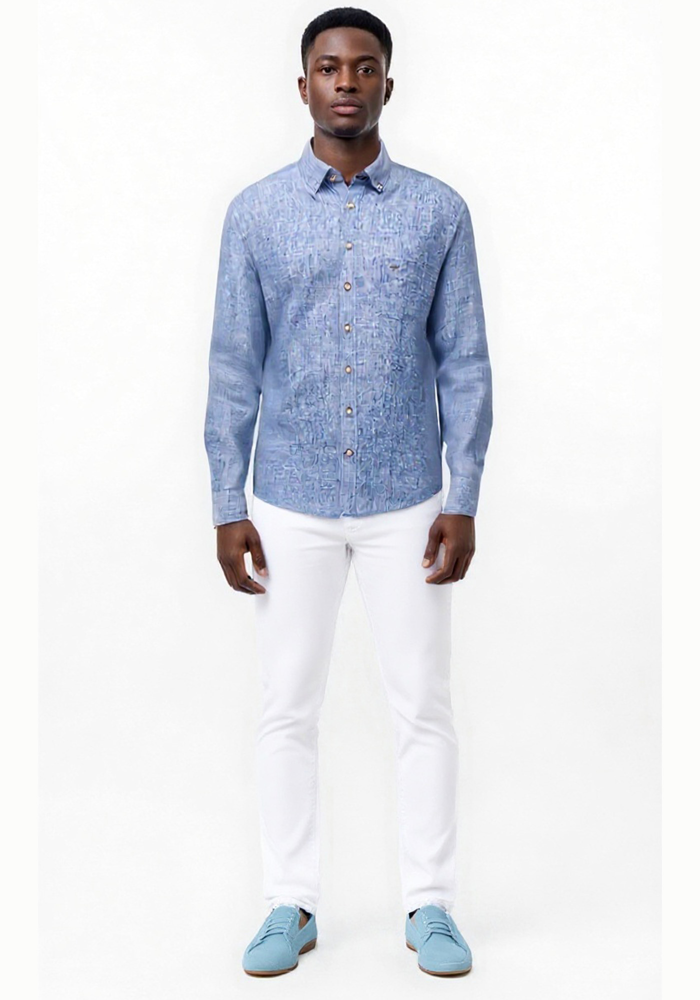 Fynch Hatton Λινό Πουκάμισο σε Classic γραμμή - 1121 6030 6033 Navy