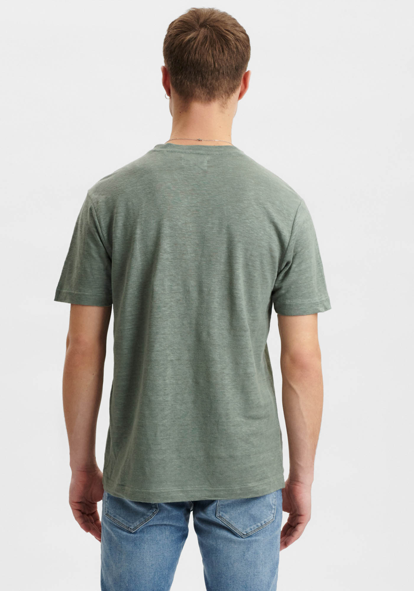 GABBA Κοντομάνικη Μπλούζα της σειράς Duke Linen - 2220220004 607 Agave Green φωτογραφία
