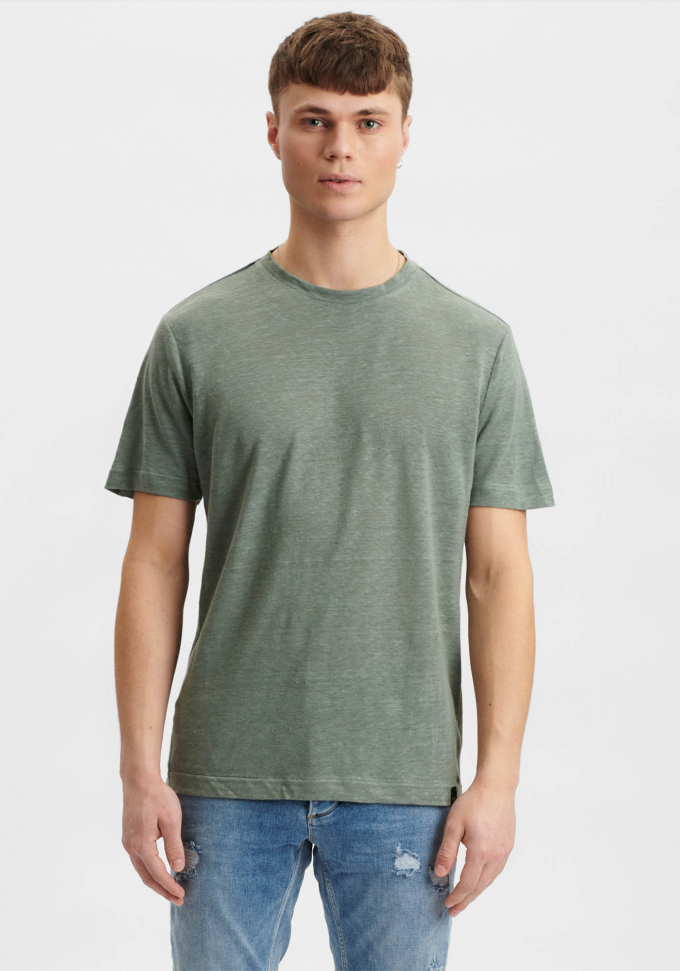 Gabba GABBA Κοντομάνικη Μπλούζα της σειράς Duke Linen - 2220220004 607 Agave Green
