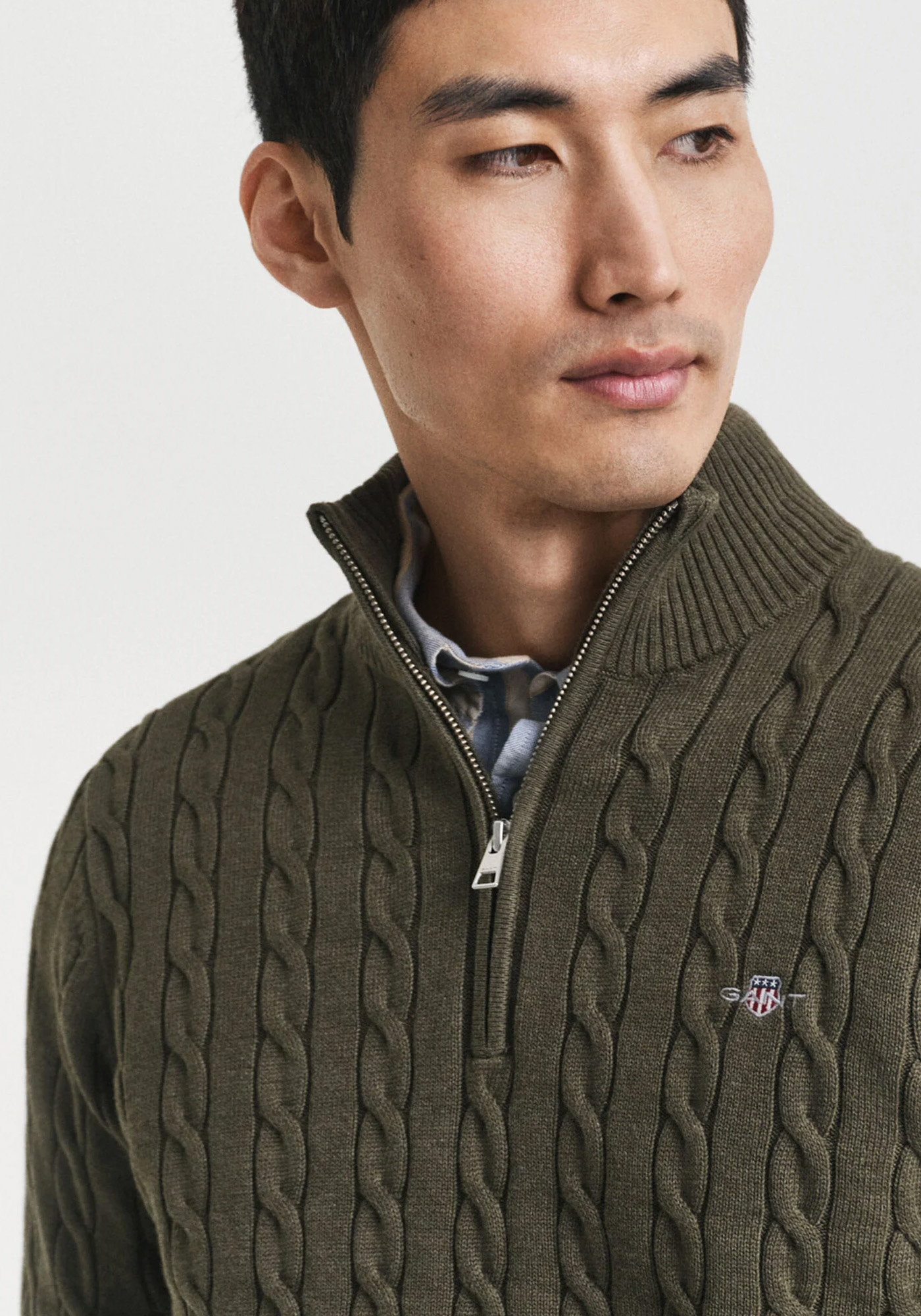 GANT Pullover της σειράς Cable - 8050603 384 khaki green melange