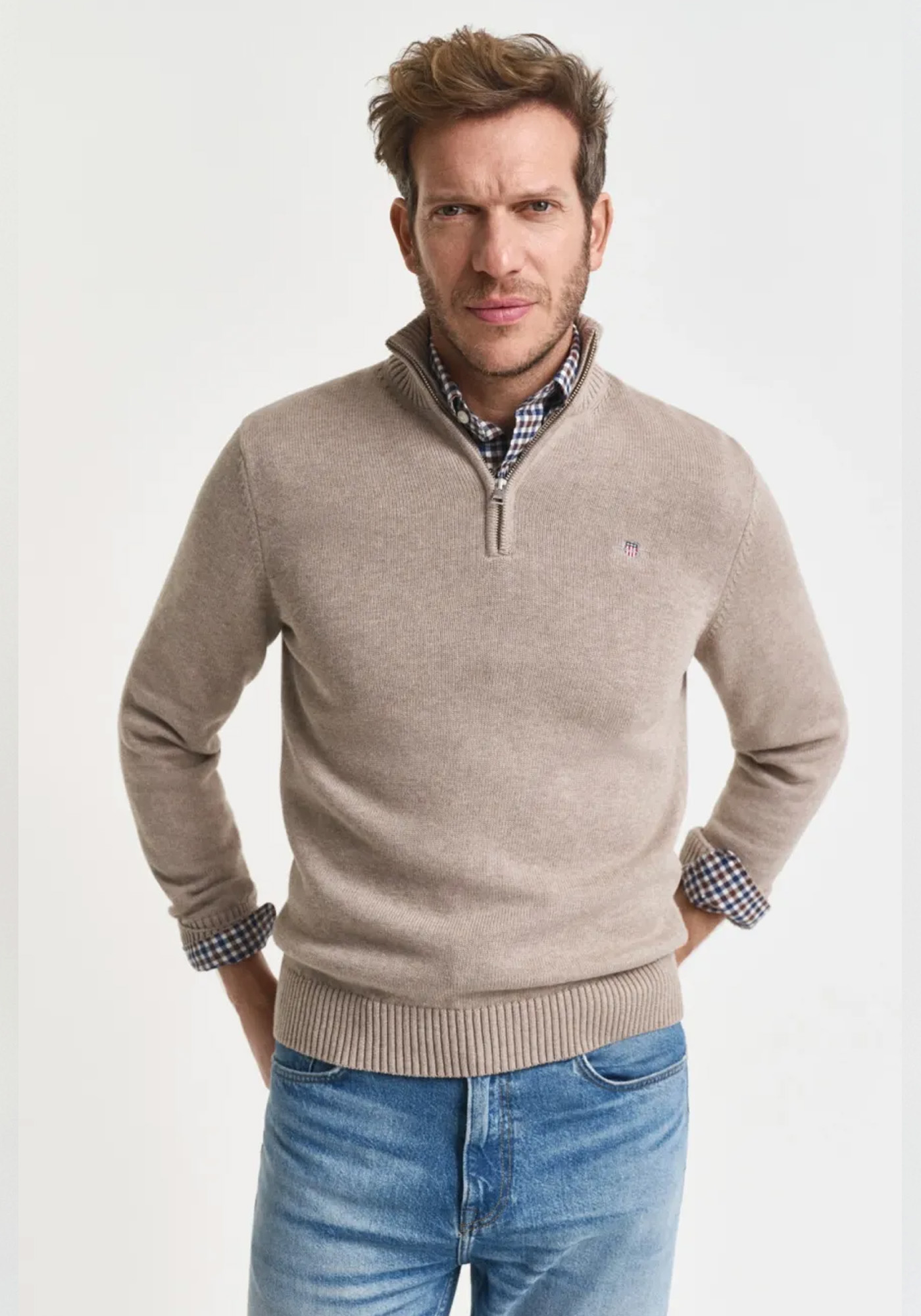 GANT Pullover της σειράς Half Zip - 8030170 295 Dk Sand Melange