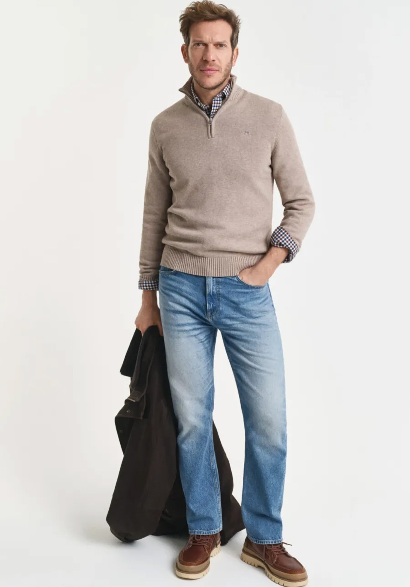 GANT Pullover της σειράς Half Zip - 8030170 295 Dk Sand Melange