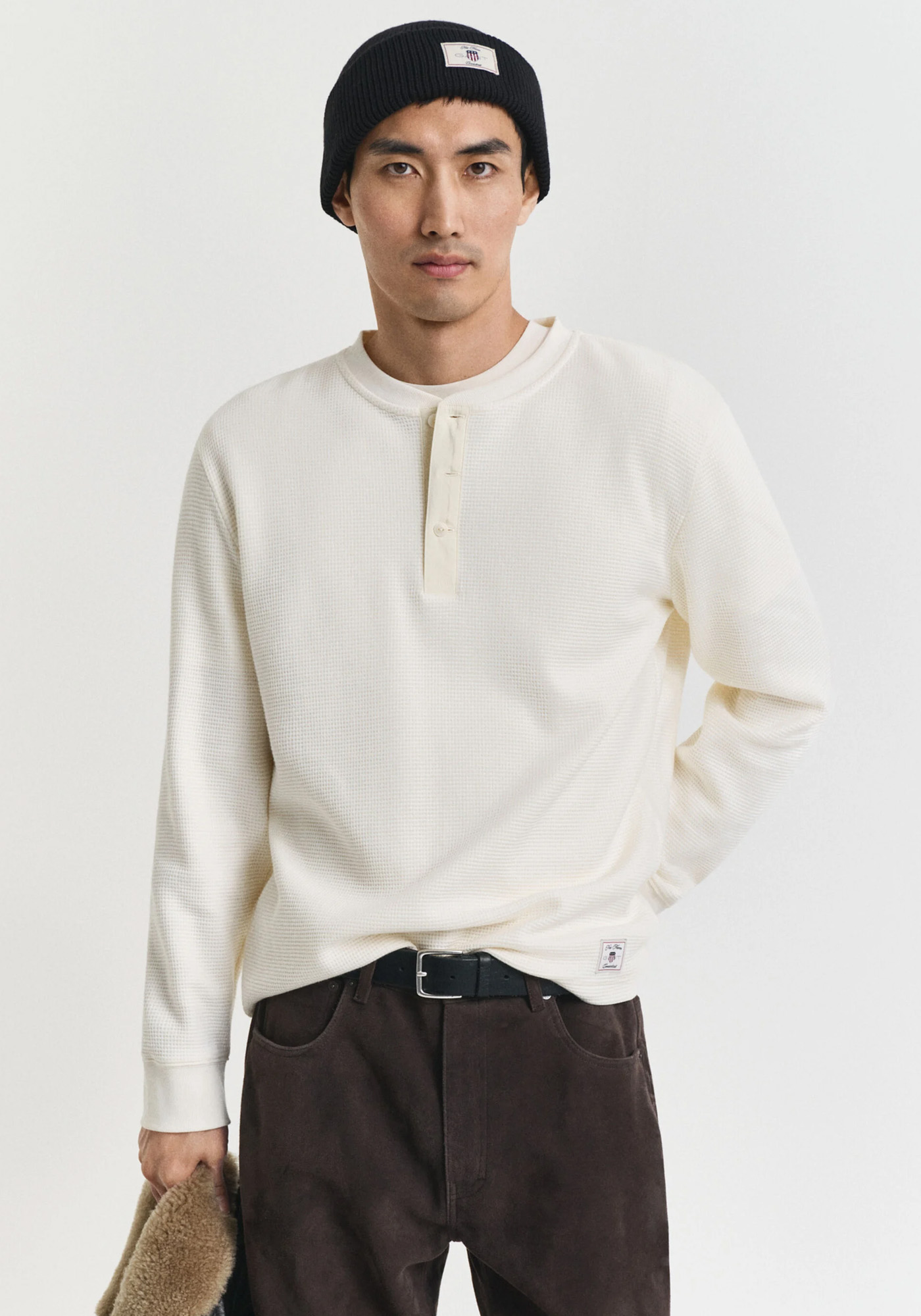 Gant GANT Μακρυμάνικο T Shirt της σειράς Waffle - 2003358 G0130 Cream