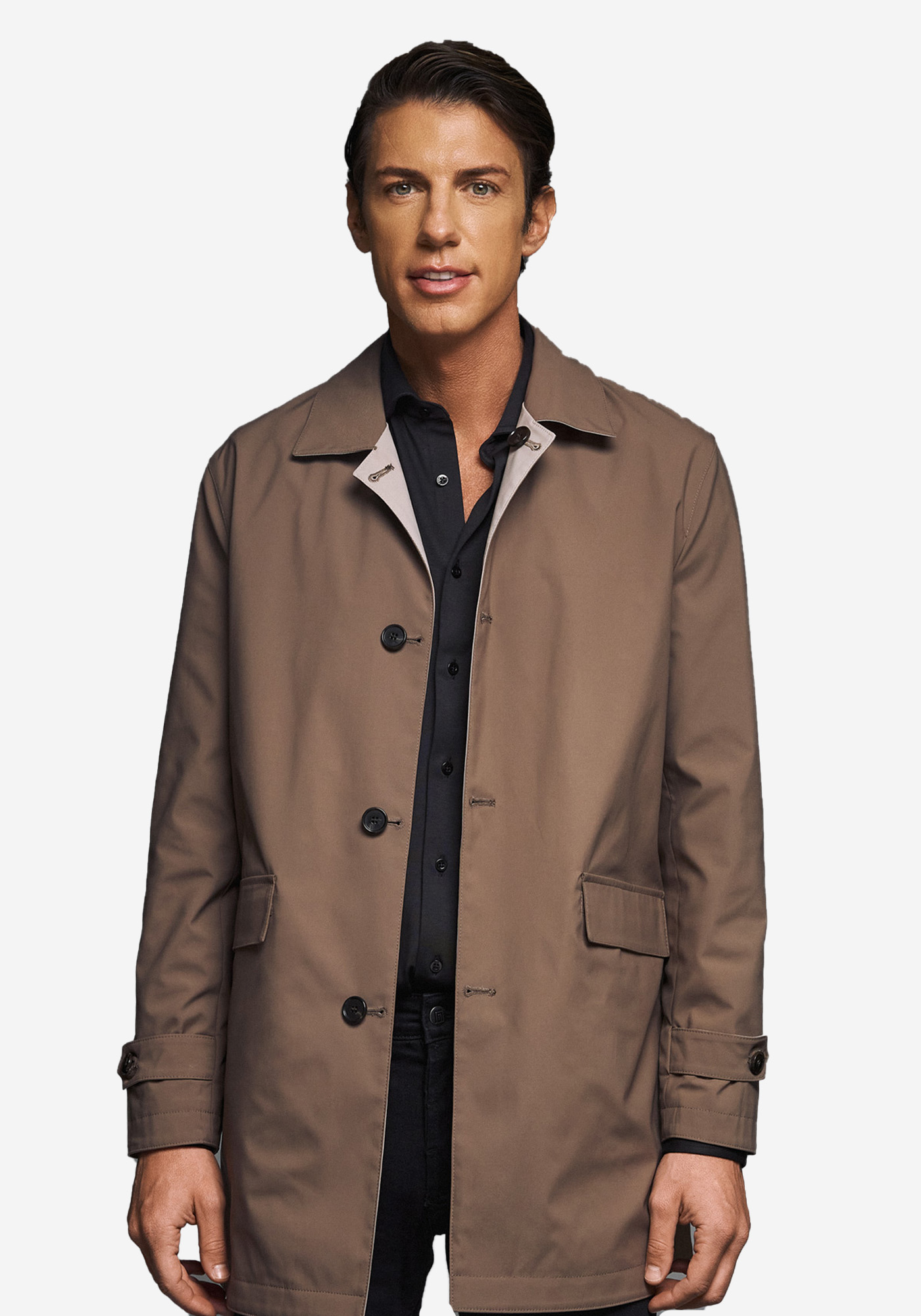 Guy Laroche Καπαρντίνα της σειράς Doubleface - GLEW244037 2 Brown Ecrou