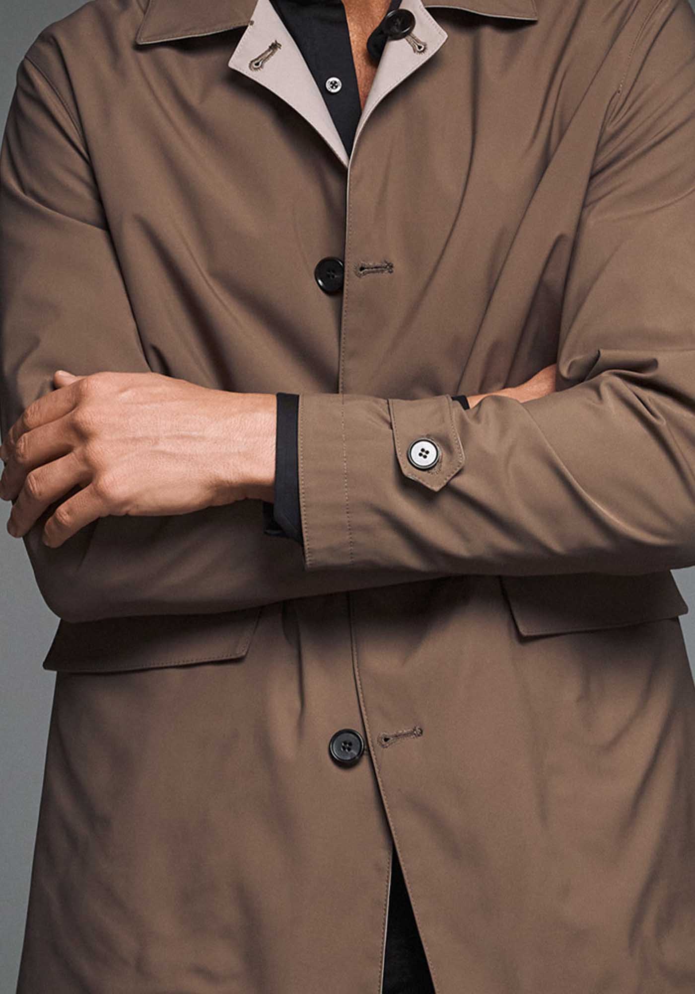 Guy Laroche Καπαρντίνα της σειράς Doubleface - GLEW244037 2 Brown Ecrou