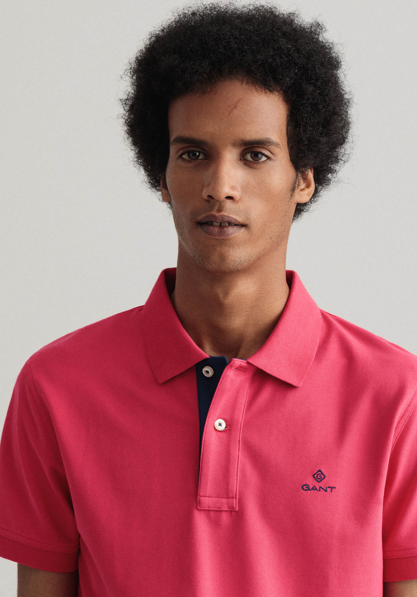 Gant Piqué Polo Μπλούζα της σειράς Contrast Collar - 2052003 666 Sunset Pink