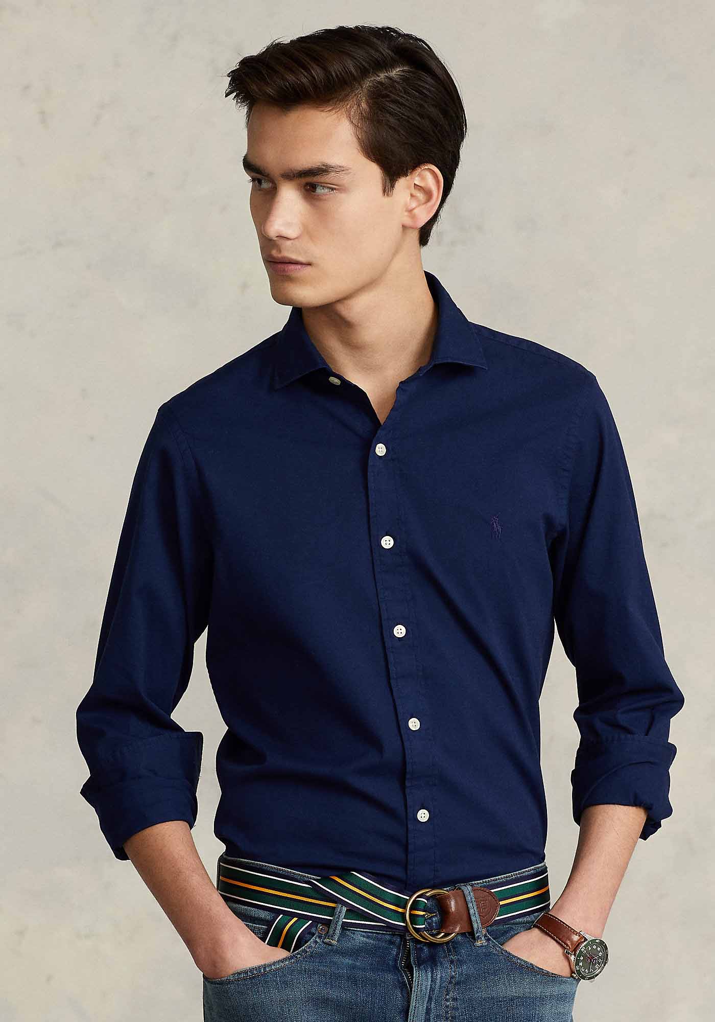 Polo Ralph Lauren Πουκάμισο της σειράς Garment-Dyed Twill - 710861198 004 Newport Navy