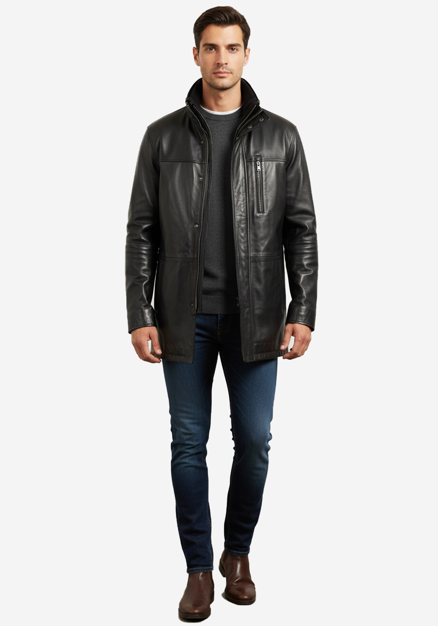 Guy Laroche Δερμάτινο Jacket της σειράς Racer - GL836 04 Black φωτογραφία
