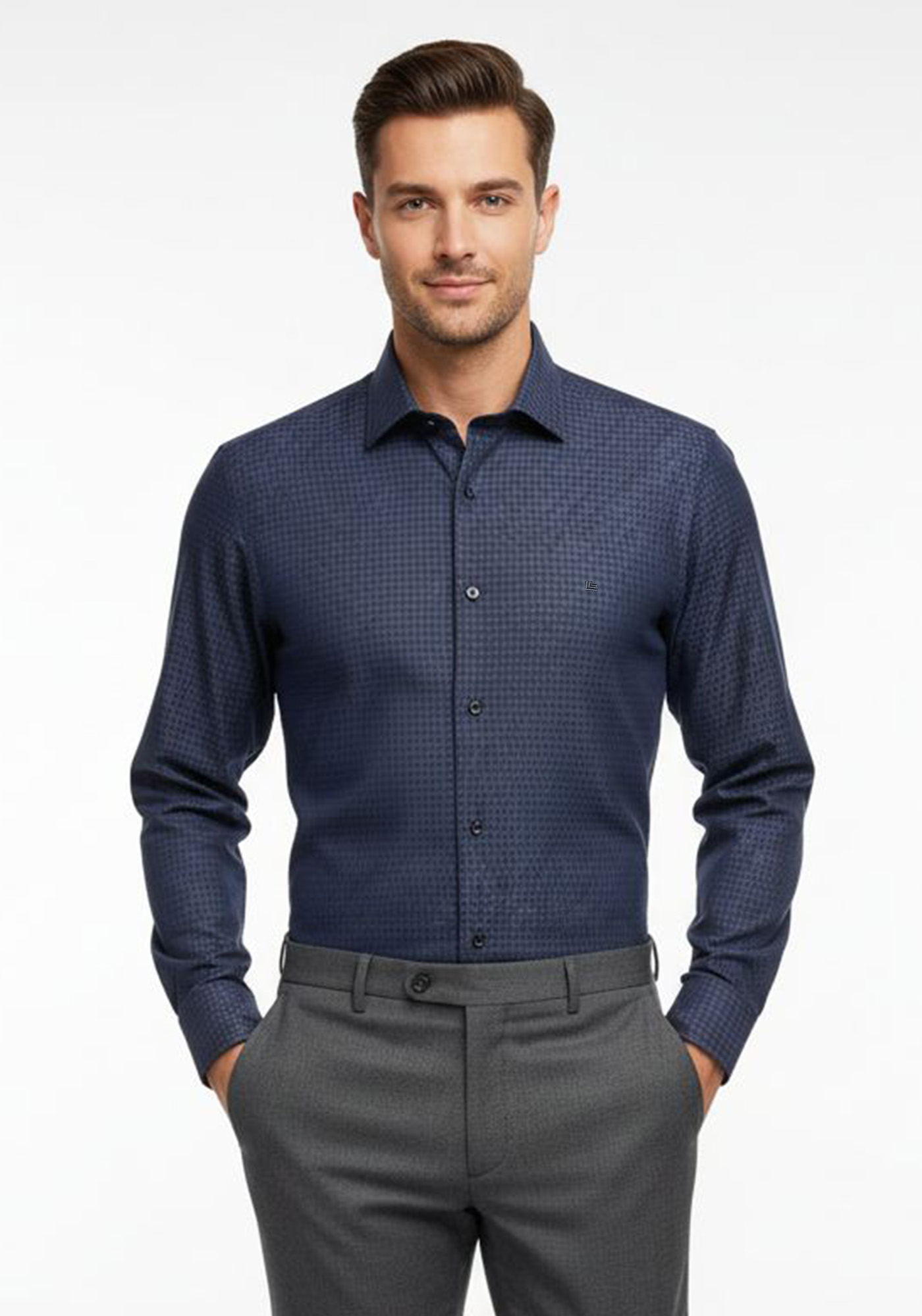 Guy Laroche Πουκάμισο της σειράς Micro - GLEW28706 CL 3 Blue