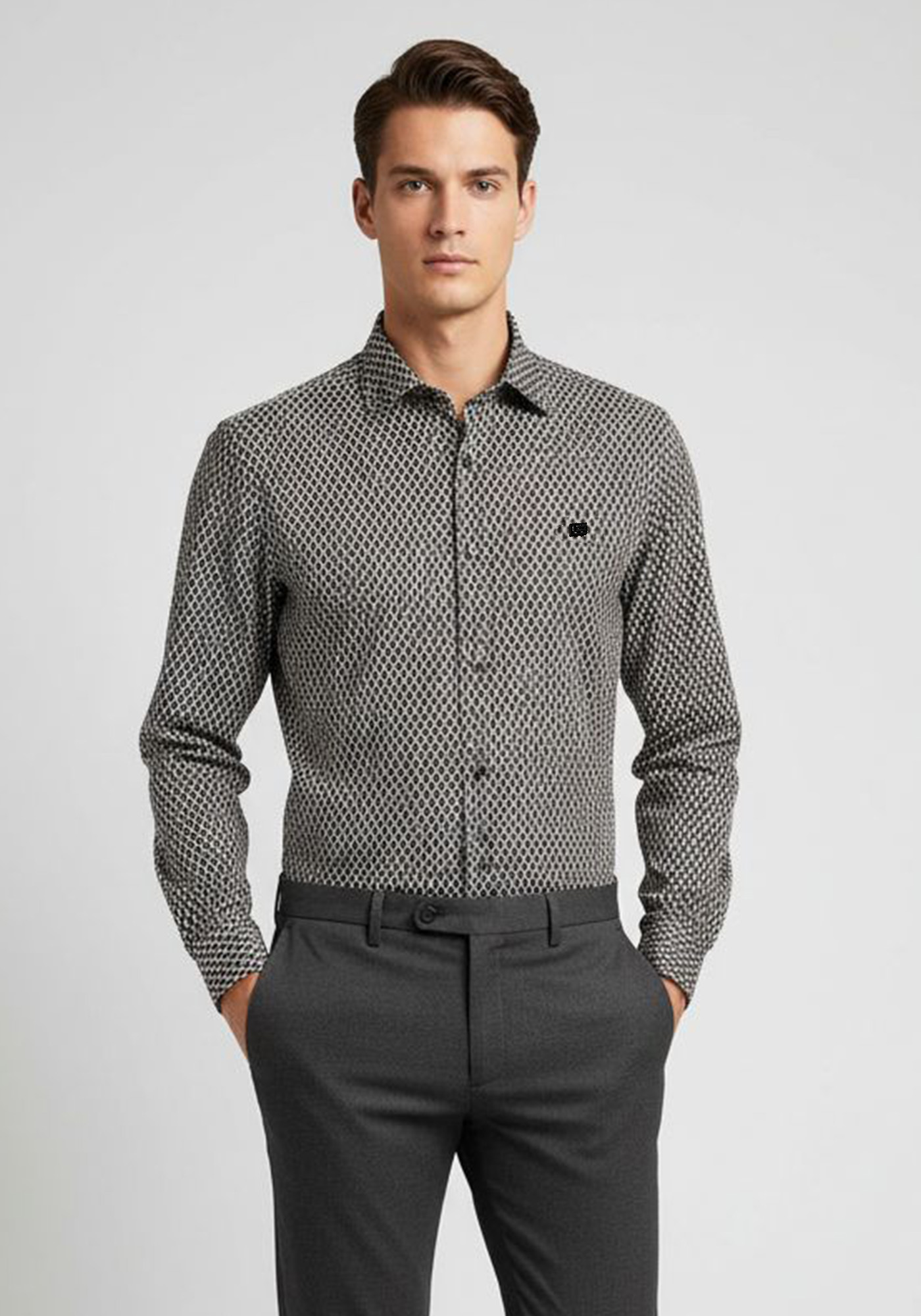 Guy Laroche Πουκάμισο της σειράς Micro - GLEW28742 CL 3 Brown