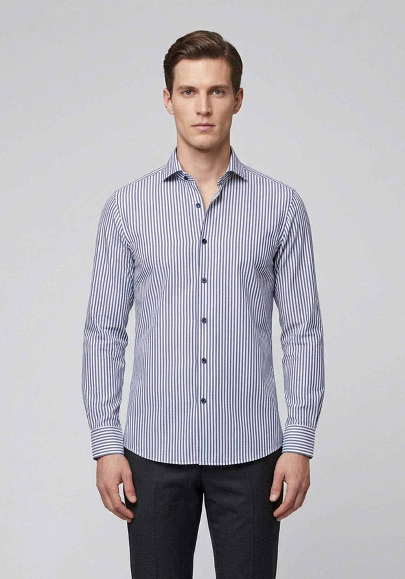 Guy Laroche Πουκάμισο της σειράς Stripe - GL2218302 SL 5 Navy