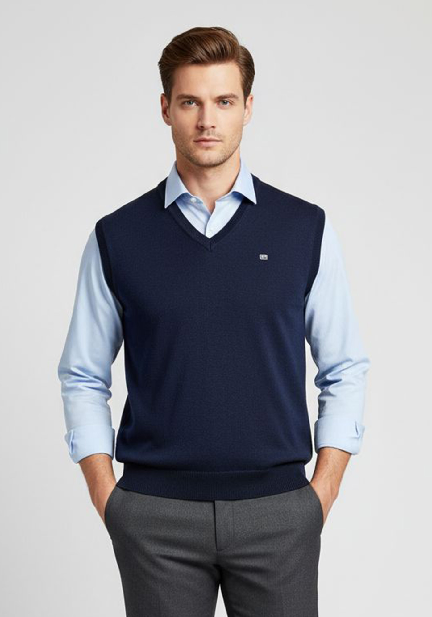 Guy Laroche Αμάνικο Pullover σε κανονική γραμμή - GL0327808 02 Blue