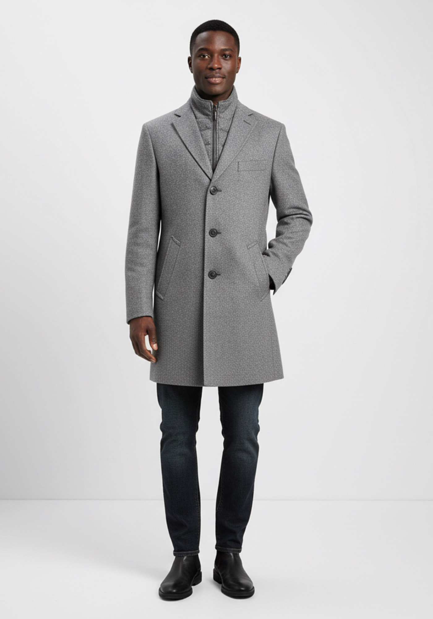 Guy Laroche Παλτό της σειράς Plad - GLW 26008/CK.250VF 616 Grey