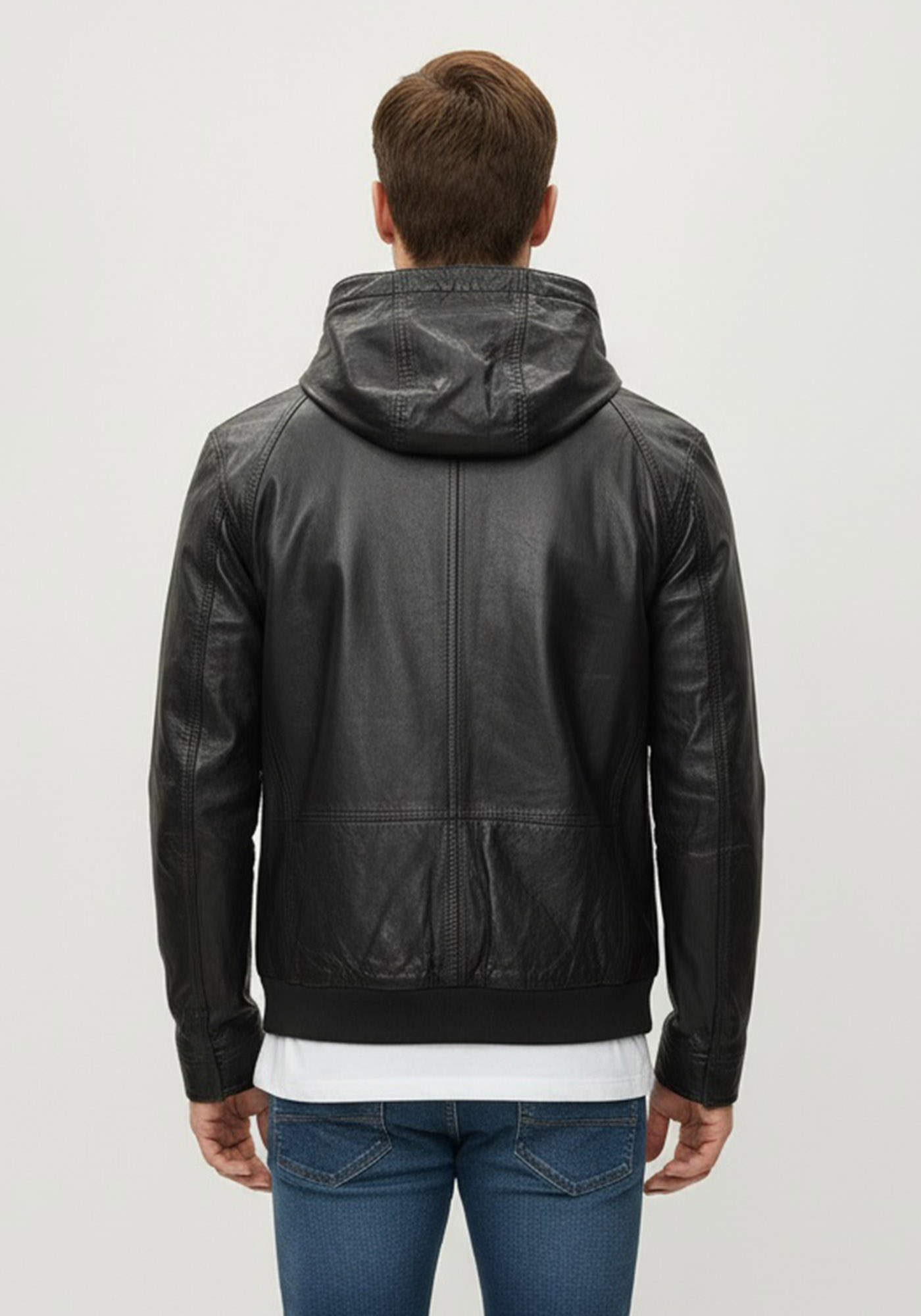 Guy laroche Δερμάτινο Μπουφάν της σειράς Bomber - GL788 03 Black