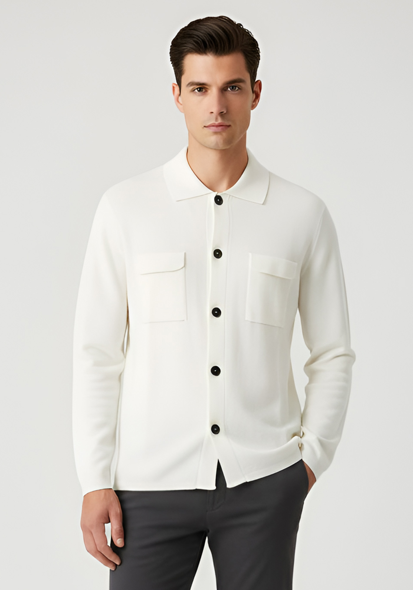 HAMAKI HO Πλεκτή Ζακέτα της σειράς Cardigan - MI3200H White