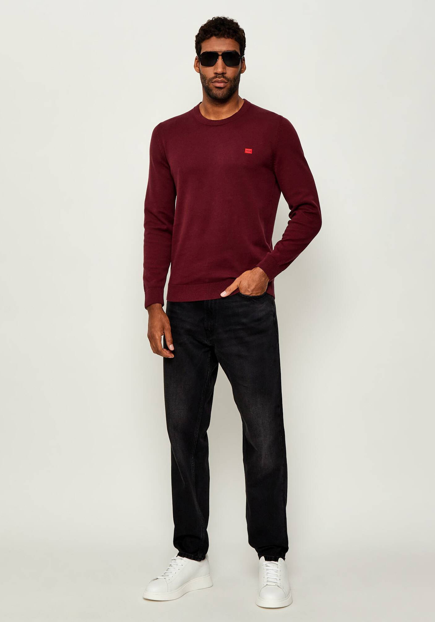 HUGO Pullover της σειράς San Cassius - 50475083 602 Dark Red φωτογραφία