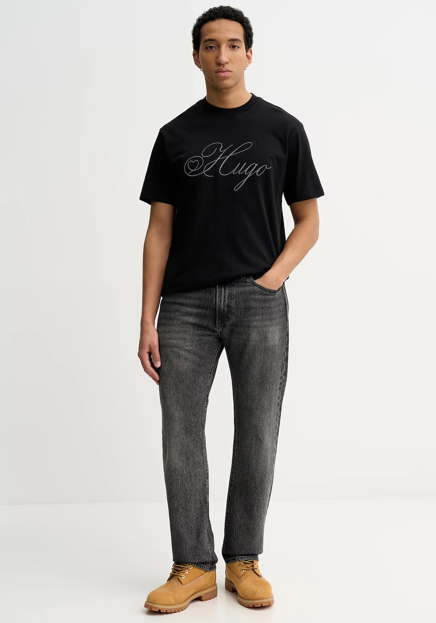 HUGO Κοντομάνικη T-shirt της σειράς Dalent - 50557058 001 Black φωτογραφία