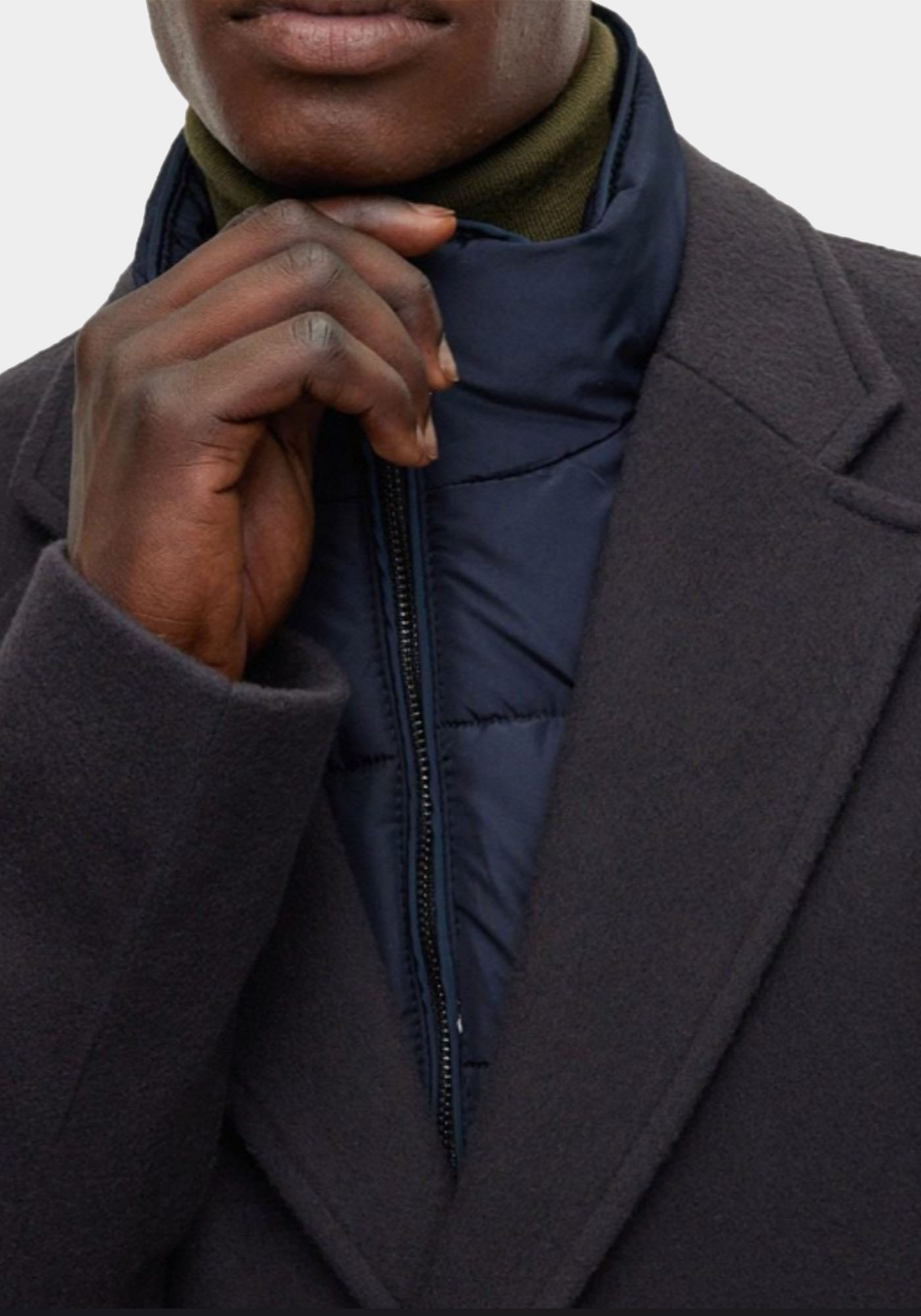 BOSS Παλτό με αποσπώμενη επένδυση της σειράς H Hyde Bib - 50479597 404 Dark Blue φωτογραφία