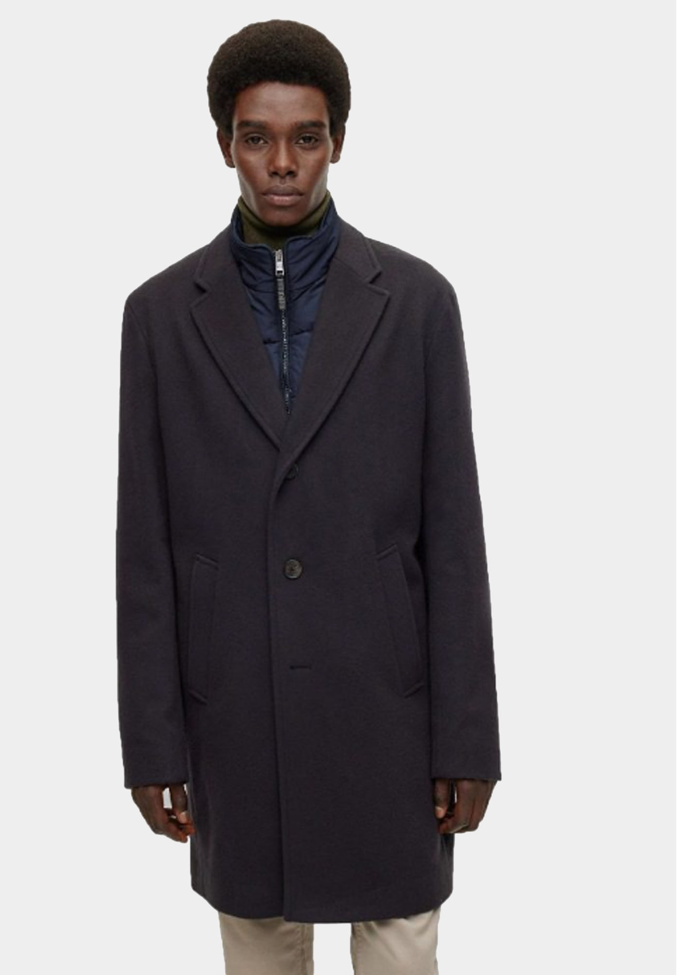 BOSS Παλτό με αποσπώμενη επένδυση της σειράς H Hyde Bib - 50479597 404 Dark Blue φωτογραφία