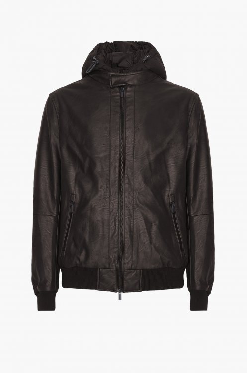 Hamaki-Ho Eco Leather της σειράς Bomber - GBI1583H Dark Brown φωτογραφία